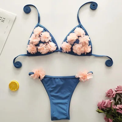 Flowa Diva Two piece swimsuit bikini with silk flowers