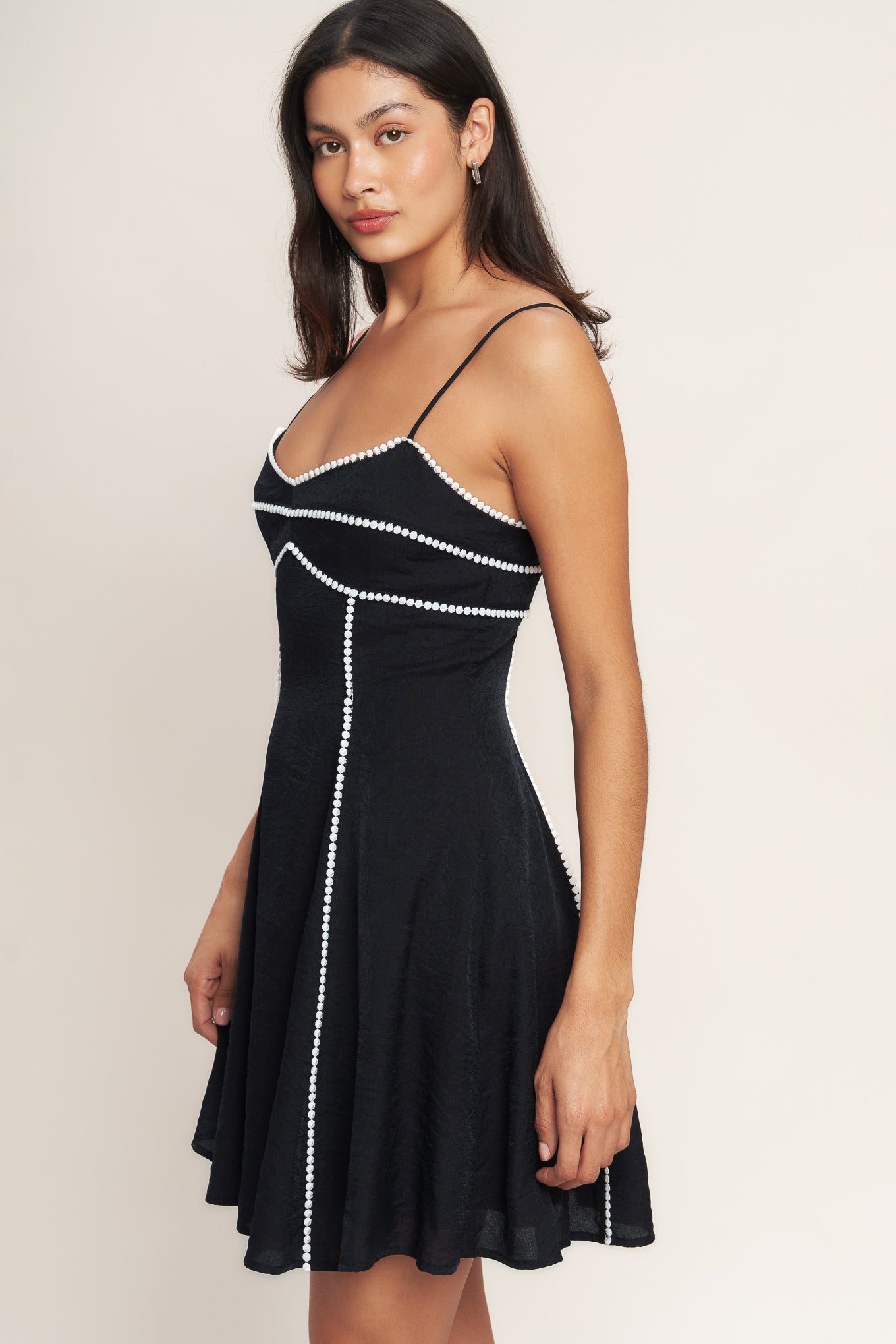 ALL EYES ON YOU WOVEN MINI DRESS Flying Tomato Spaghetti Strap