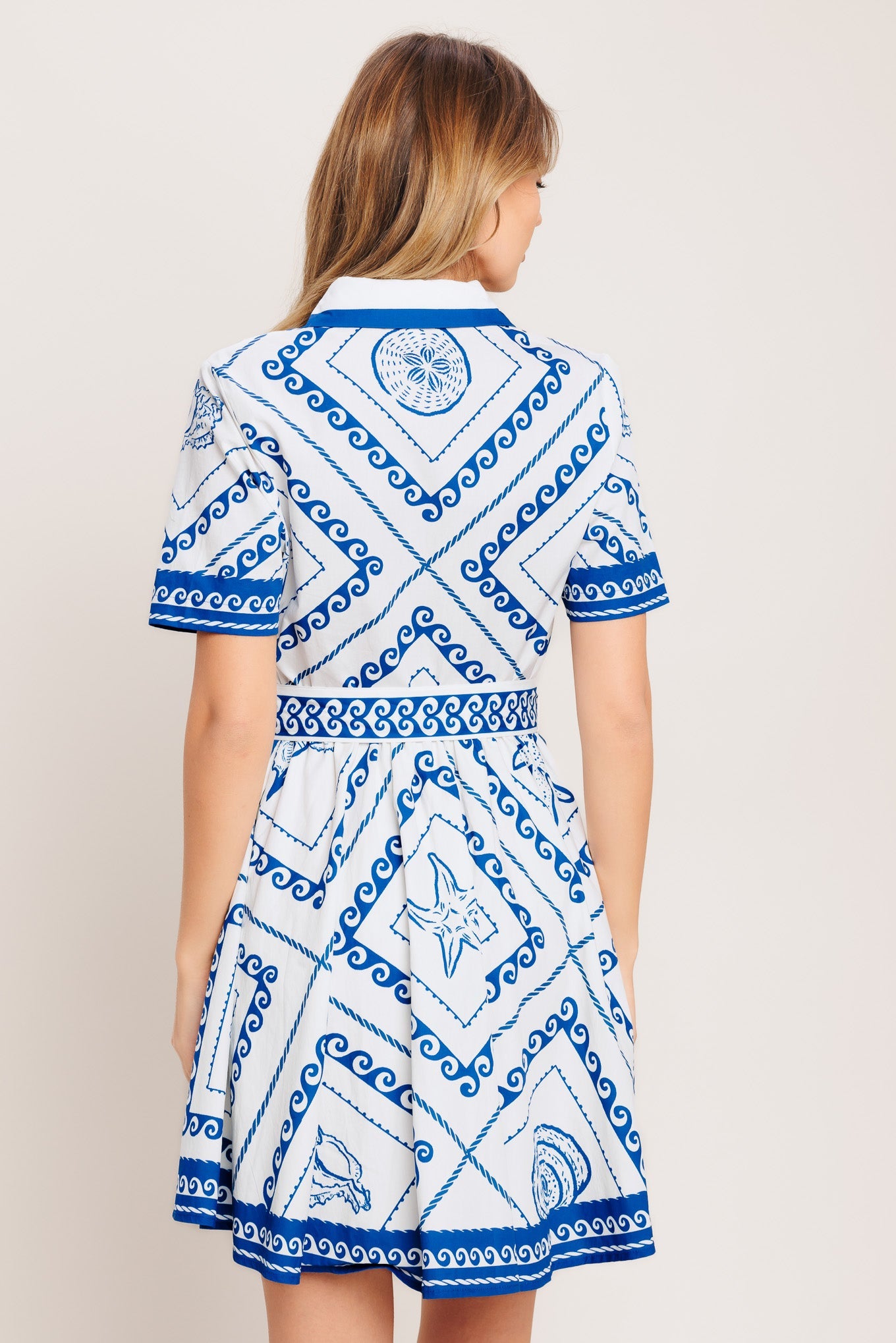 ISLAND POLISH WOVEN MINI DRESS Flying Tomato Blue Resort