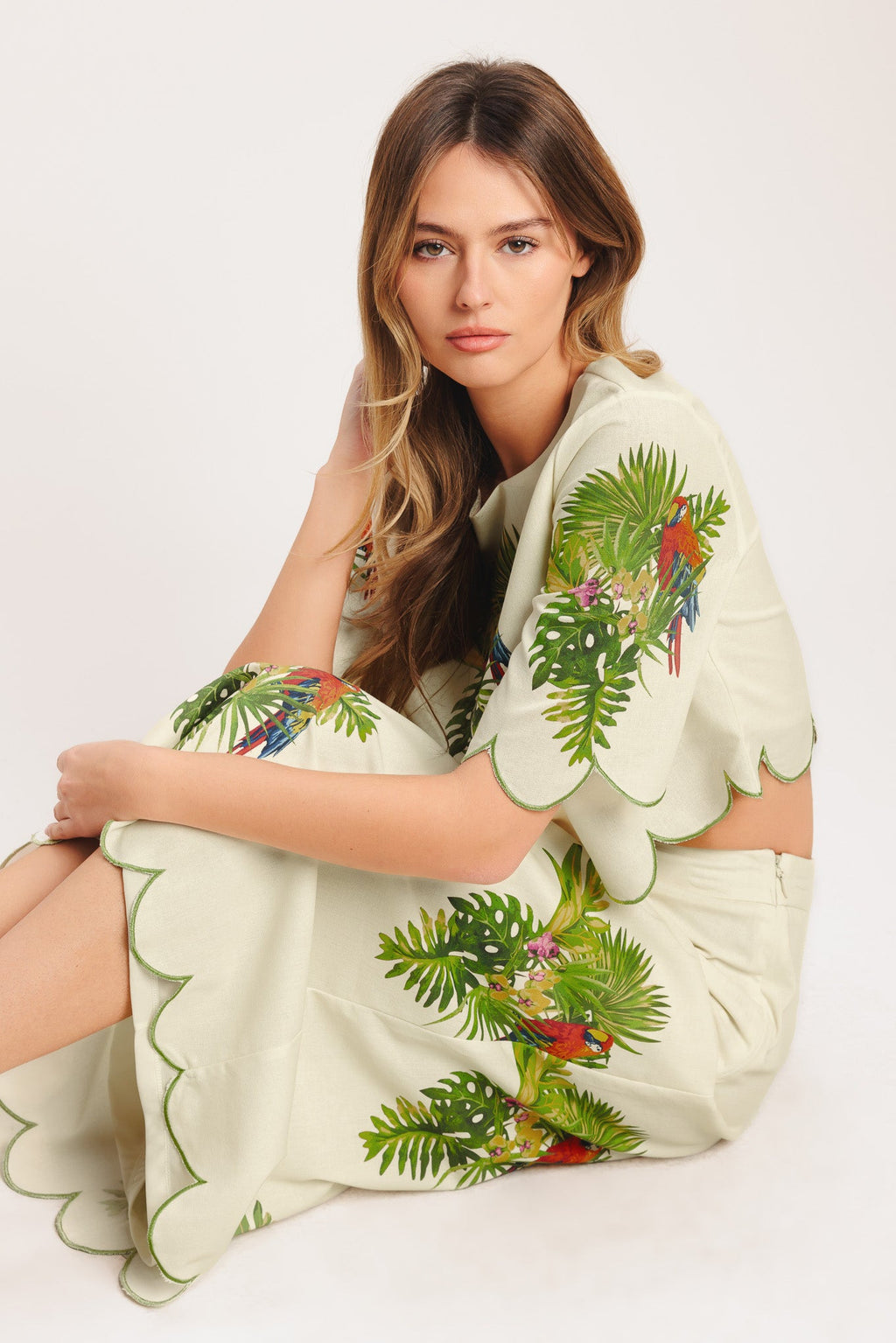 ISLAND ELEGANCE WOVEN MIDI SKIRT Parrot beach resort Flying Tomato