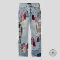 Who Decides War Pastel Blue Jeans embroidered logo denim 38