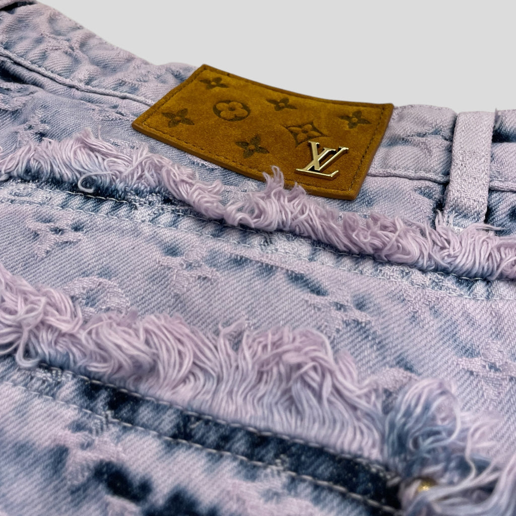 Louis Vuitton Frayed Monogram Double Knee Carpenter Pants jeans men's unisex 34
