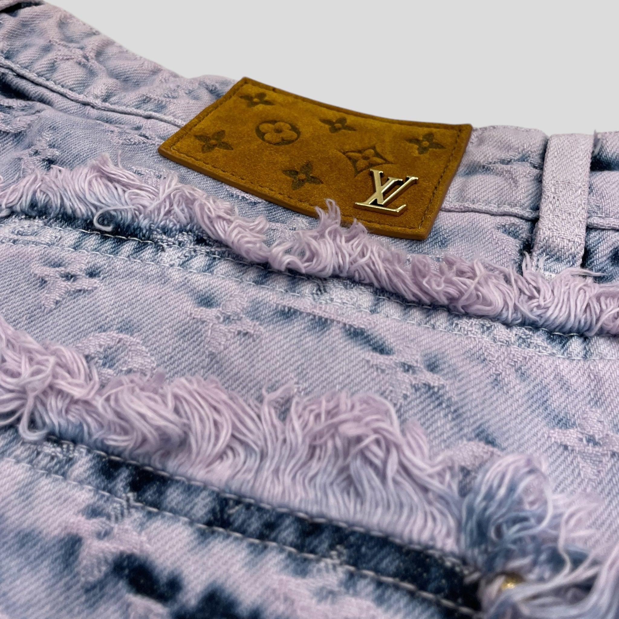 Louis Vuitton Frayed Monogram Double Knee Carpenter Pants jeans men's unisex 34