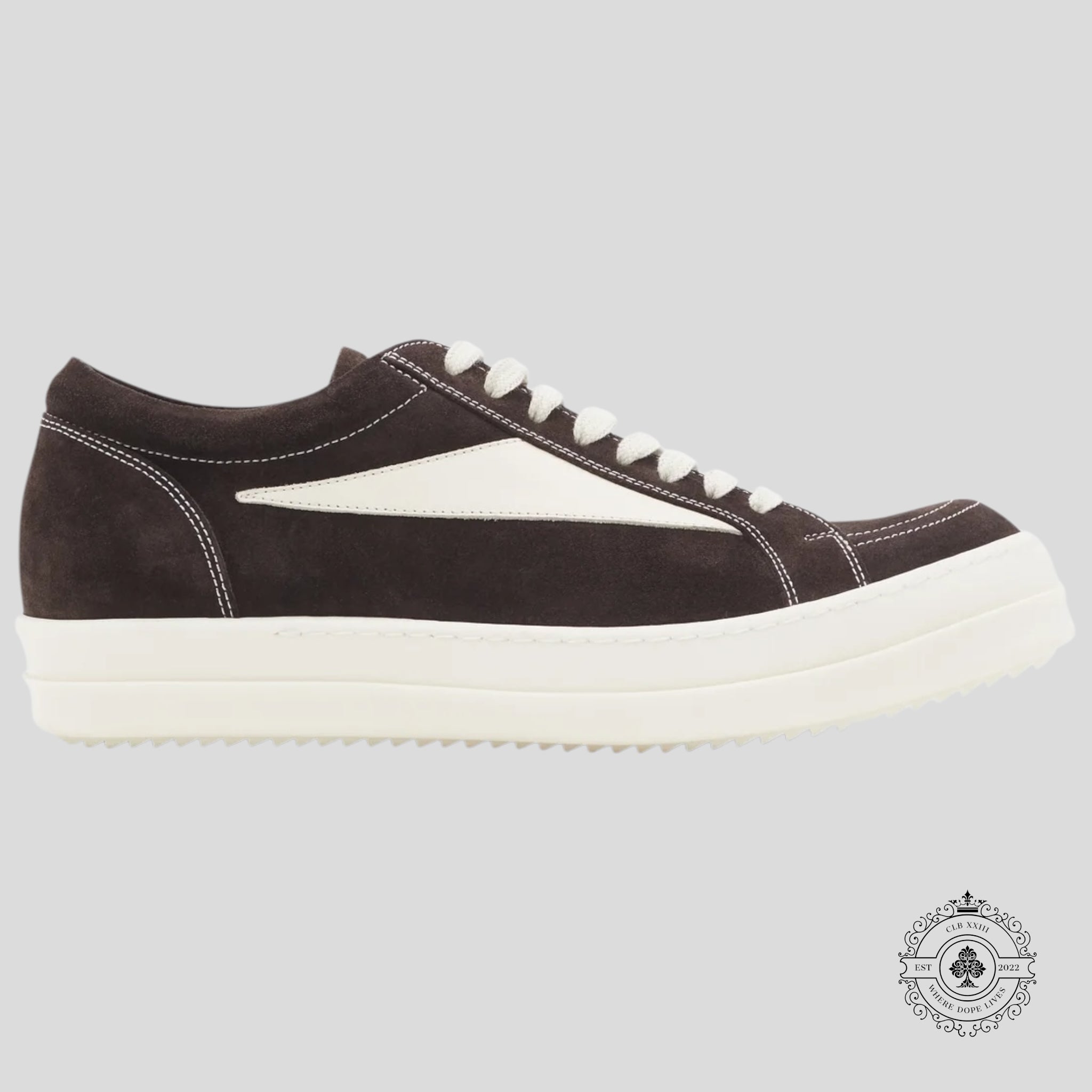 Rick Owens Hollywood Vintage Sneaker shoes in Mahogany leather