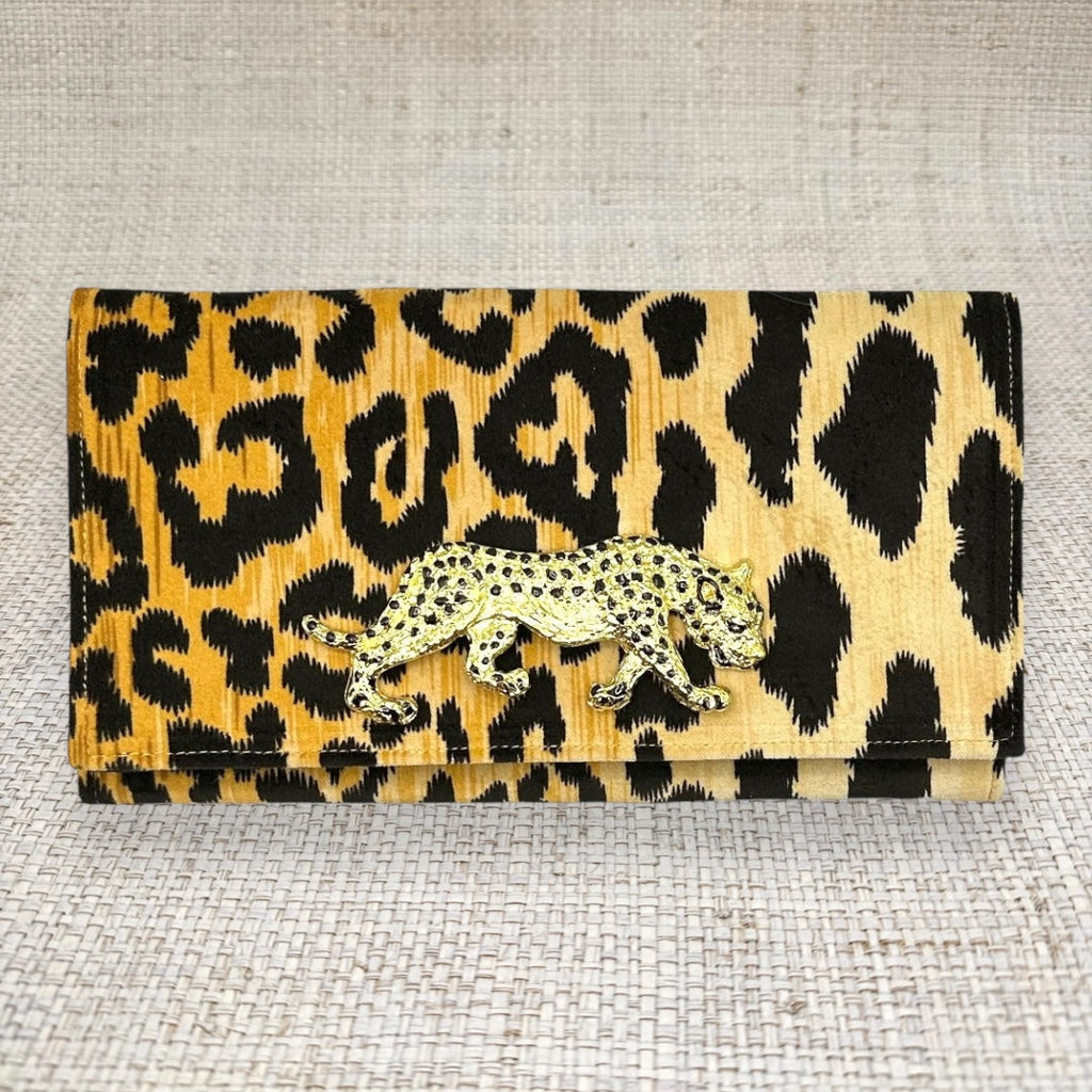 Garland handbag purse luxury leopard cheetah Ashley Clutch