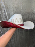ALABAMA Crimson Tide Cowboy Hat Rhinestone Crystals Bling Custom