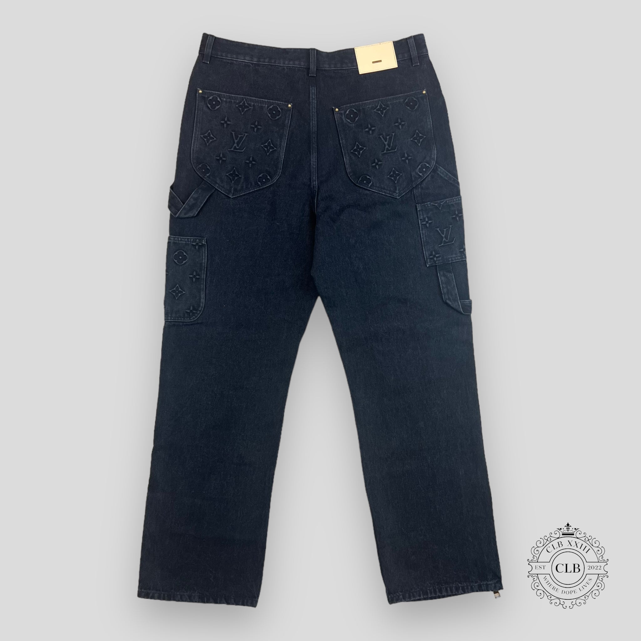 Louis Vuitton Monogram Workwear Denim Carpenter Pants jeans in Black 34 men's