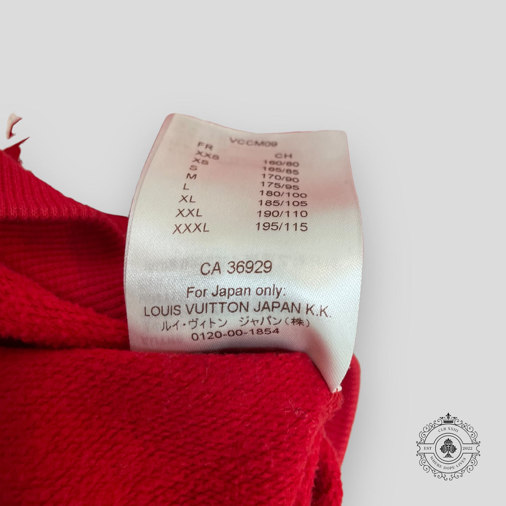 Louis Vuitton X Supreme Box Logo Hoodie Red White Pullover sweatshirt XL XXL Men's