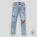 Amiri Pajama Art Patch blue Jeans in Light Vintage men's unisex