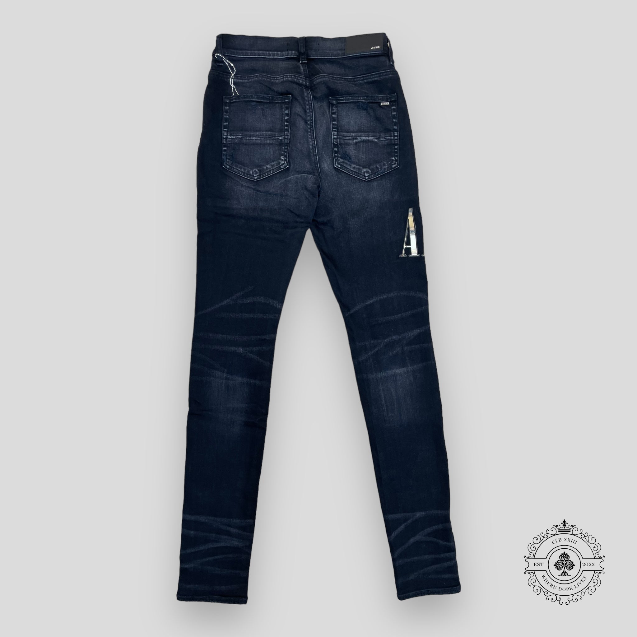 Amiri Flannel Core Logo Jeans in Aged Black men's unisex
