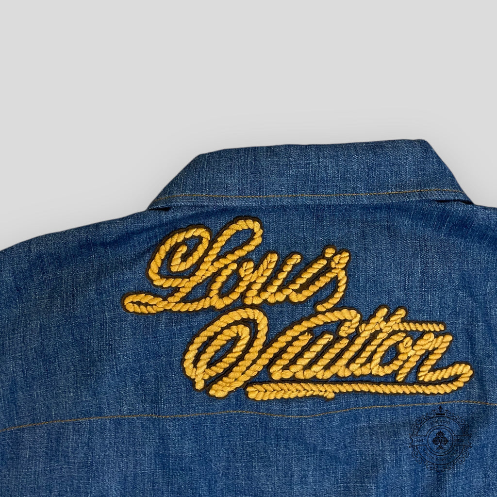 Louis Vuitton Western Embroidered Chambray Shirt Men's XL denim