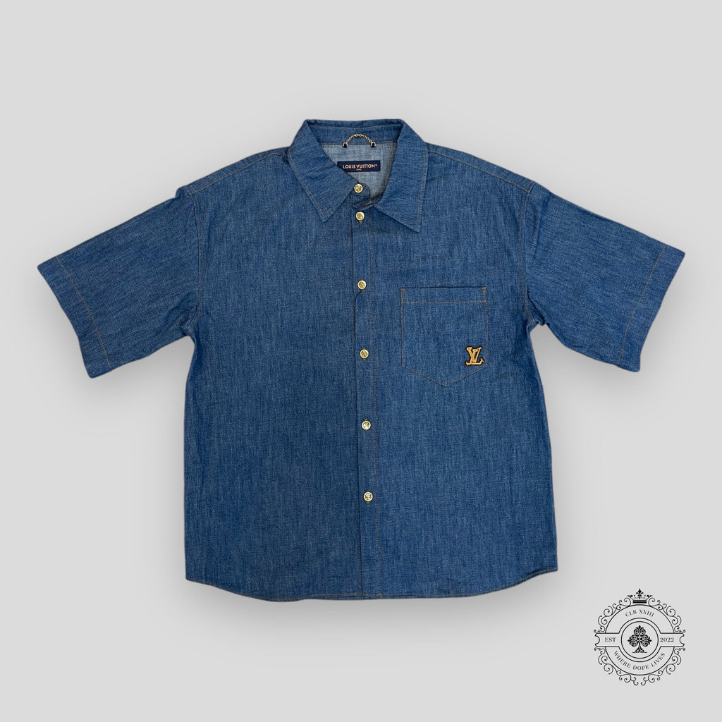 Louis Vuitton Western Embroidered Chambray Shirt Men's XL denim