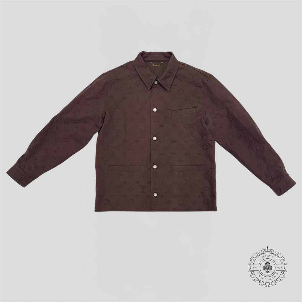 Louis Vuitton Monogram Embossed Overshirt in Brown shacket men's