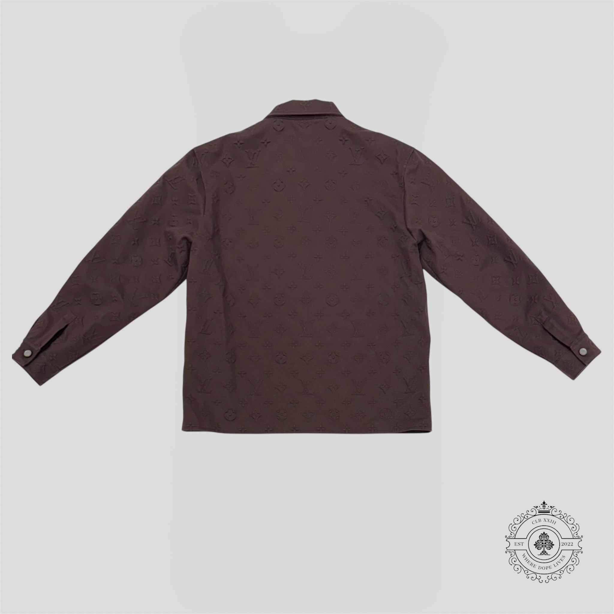 Louis Vuitton Monogram Embossed Overshirt in Brown shacket men's