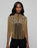 Golden Line Cape Beaded Silver Gold Wrap Shawl Dressy Formal Evening