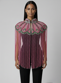 Ivy Rose Cape Pink Beaded Designer Luxury Wrap Shawl Plum Green