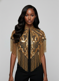 Aurum Empress Cape Gold Sequins Beaded Formal Party Evening