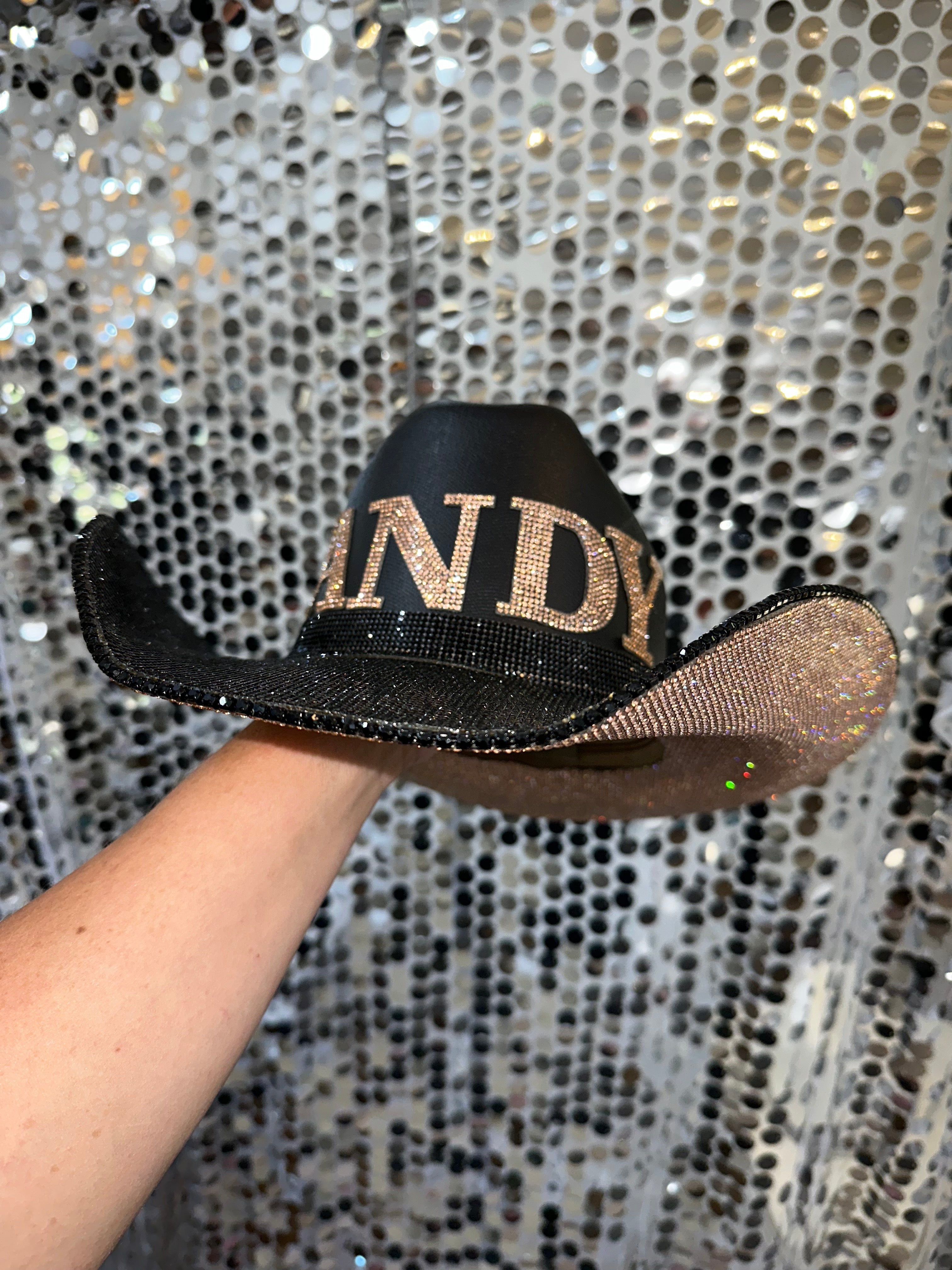 Vanderbilt Commodores Vandy Cowboy Hat Rhinestone Crystals Bling