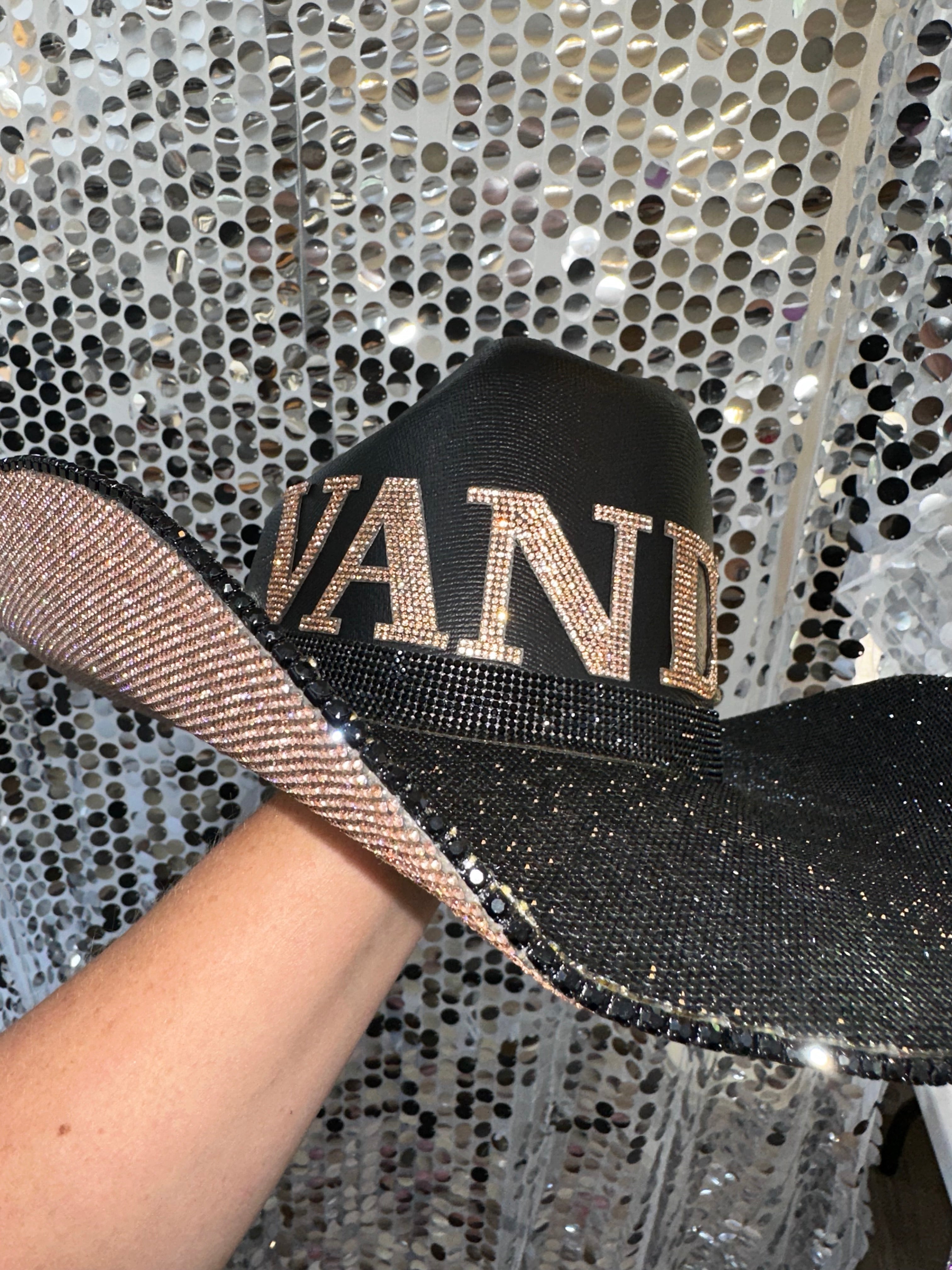 Vanderbilt Commodores Vandy Cowboy Hat Rhinestone Crystals Bling