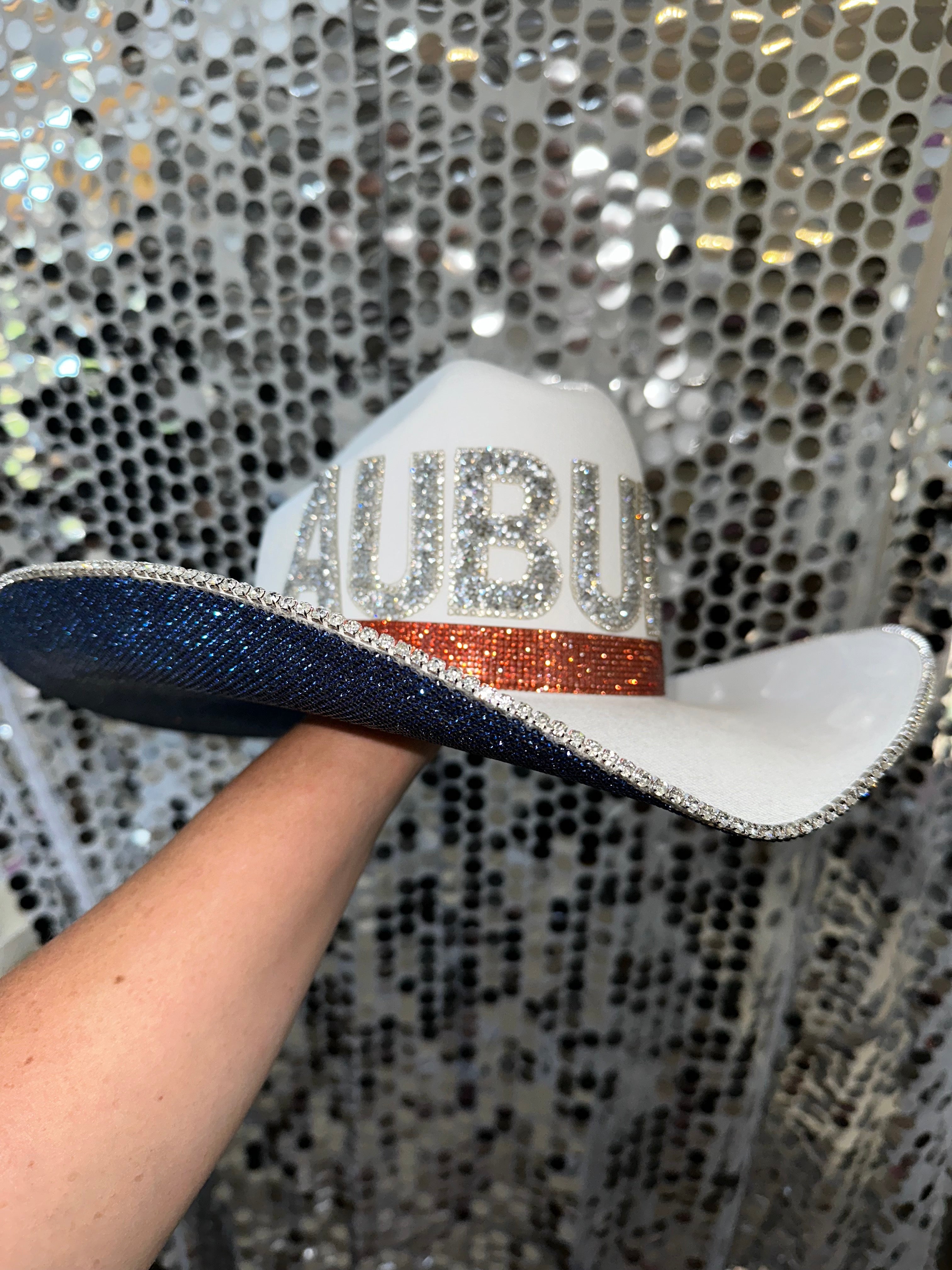 Auburn University Tigers Cowboy Hat Rhinestone Crystal Bling War Eagle