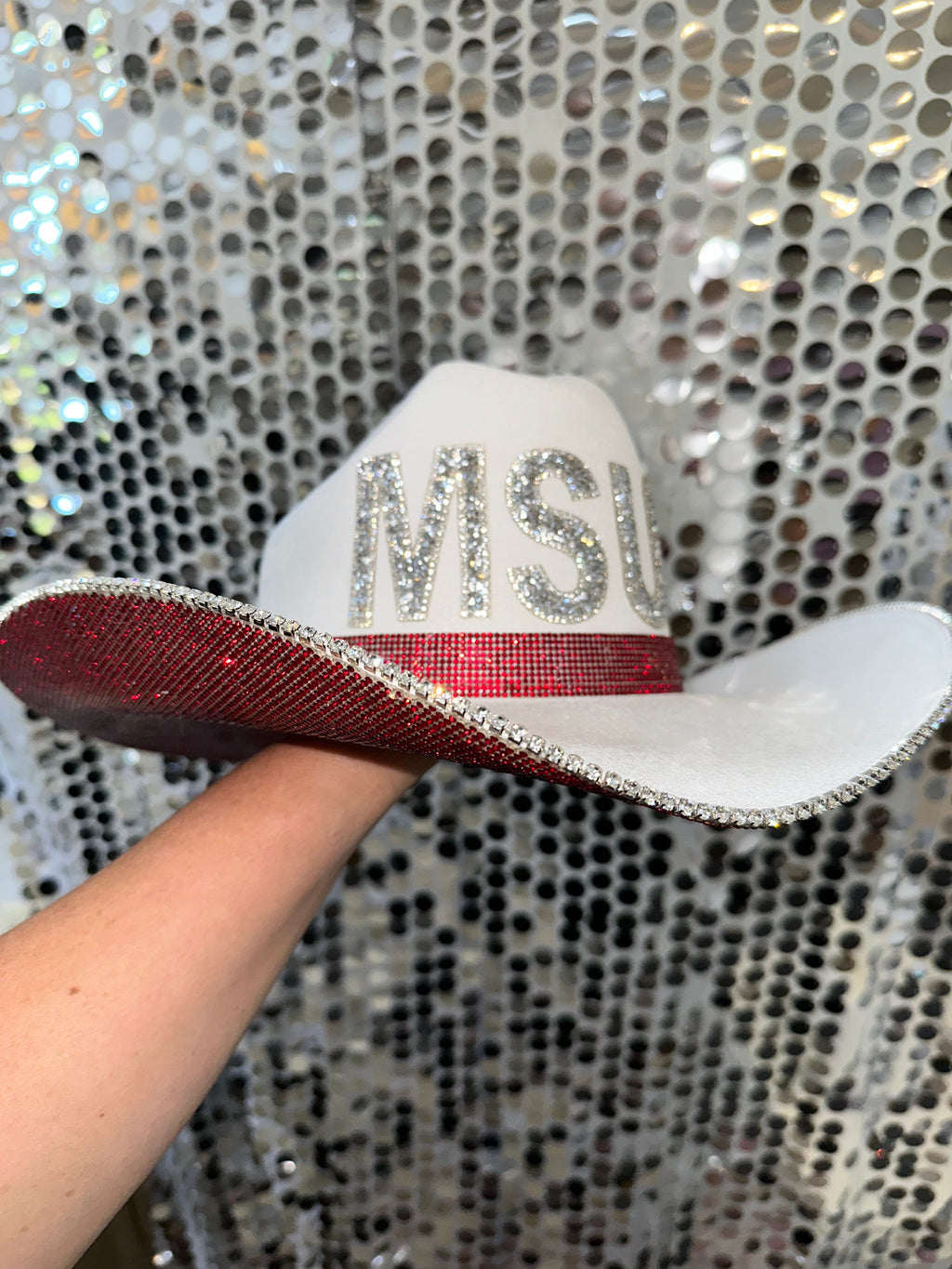 Mississippi State University Bulldogs MSU Cowboy Hat Rhinestone Crystals Bling