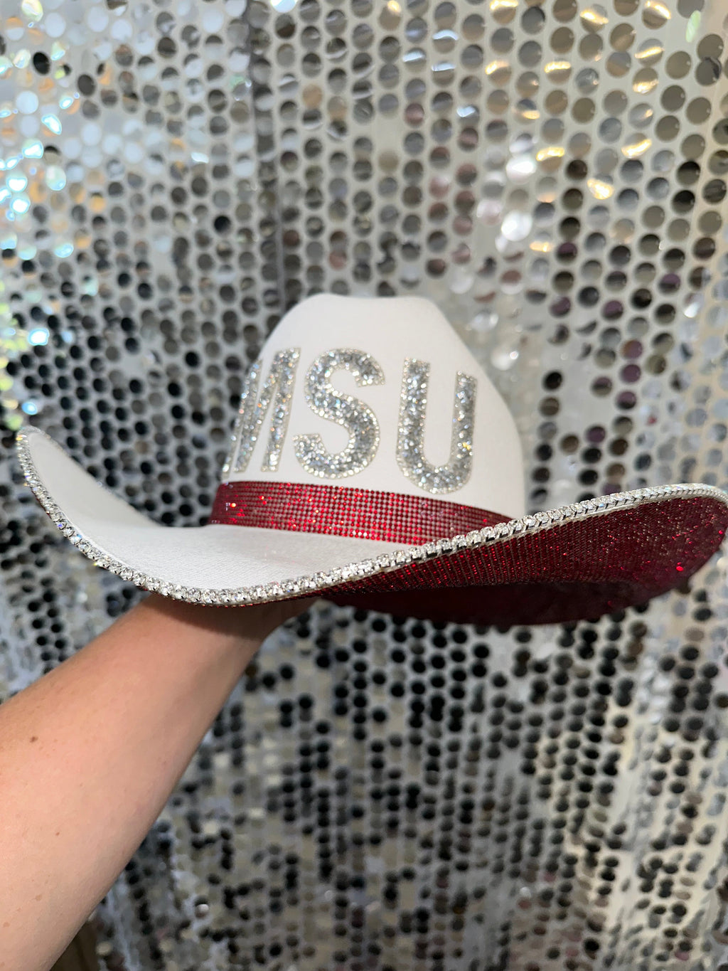 Mississippi State University Bulldogs MSU Cowboy Hat Rhinestone Crystals Bling
