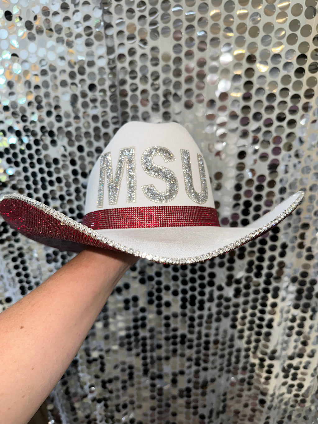 Mississippi State University Bulldogs MSU Cowboy Hat Rhinestone Crystals Bling