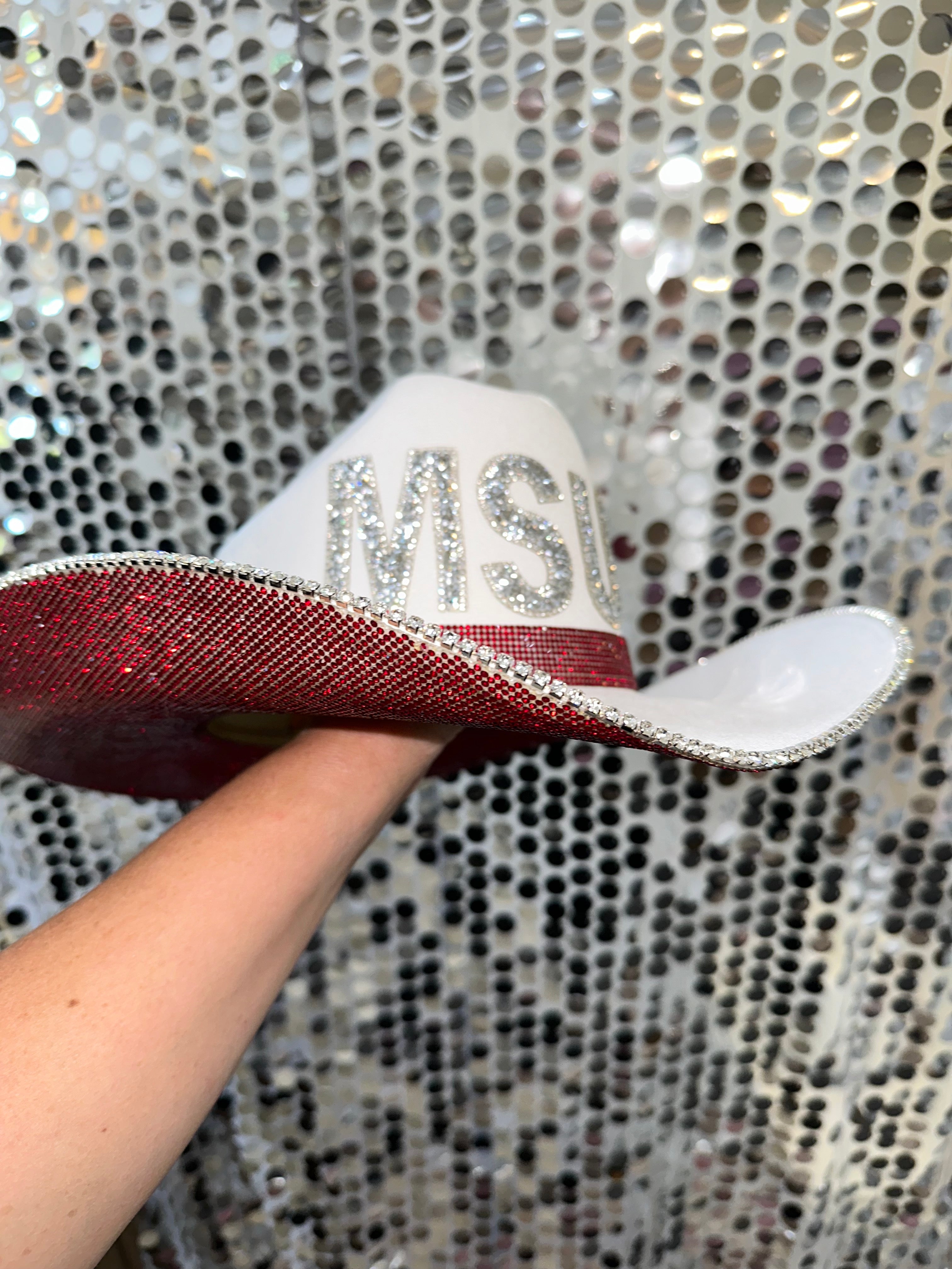 Mississippi State University Bulldogs MSU Cowboy Hat Rhinestone Crystals Bling