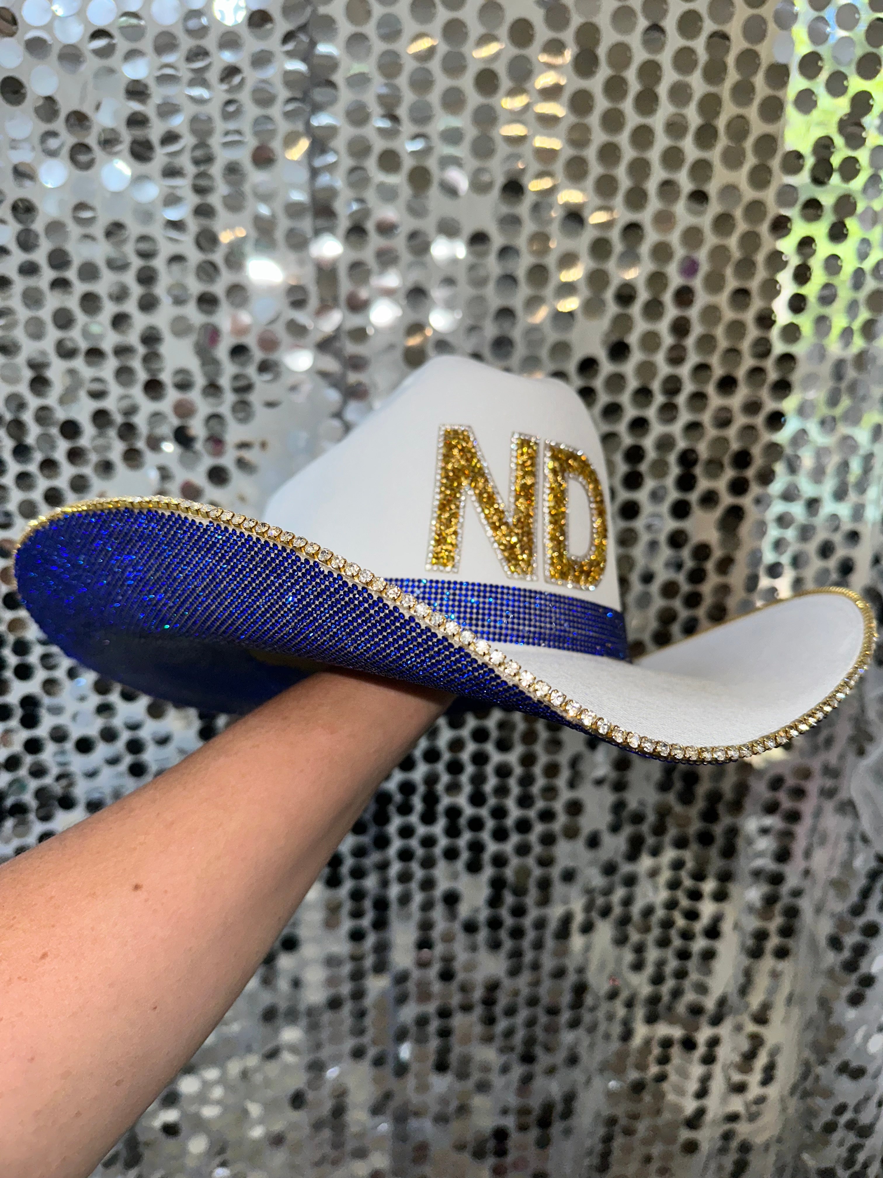 Notre Dame Fighting Irish Cowboy Hat Rhinestone Bling Crystals