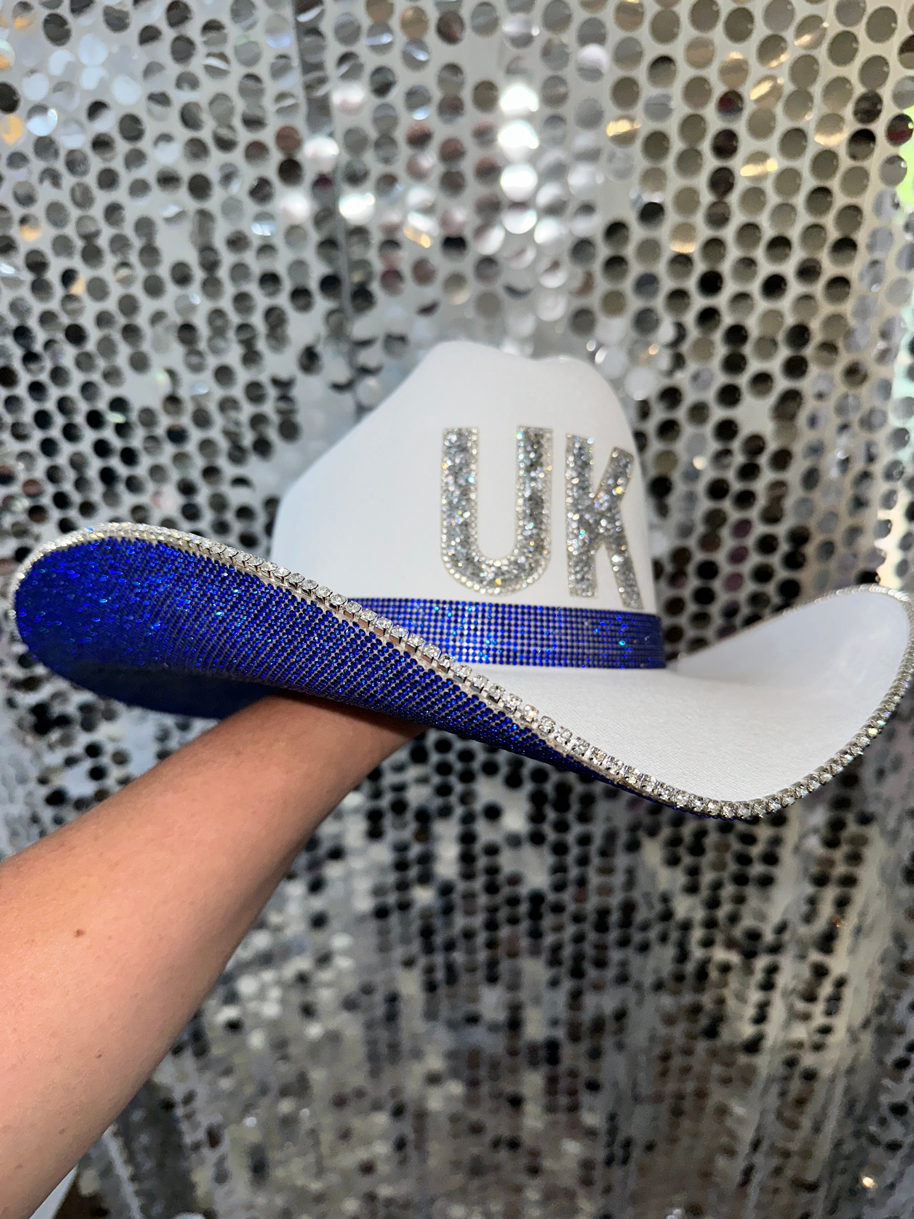 University of Kentucky Wildcats Cowboy Hat Rhinestone crystals custom bling