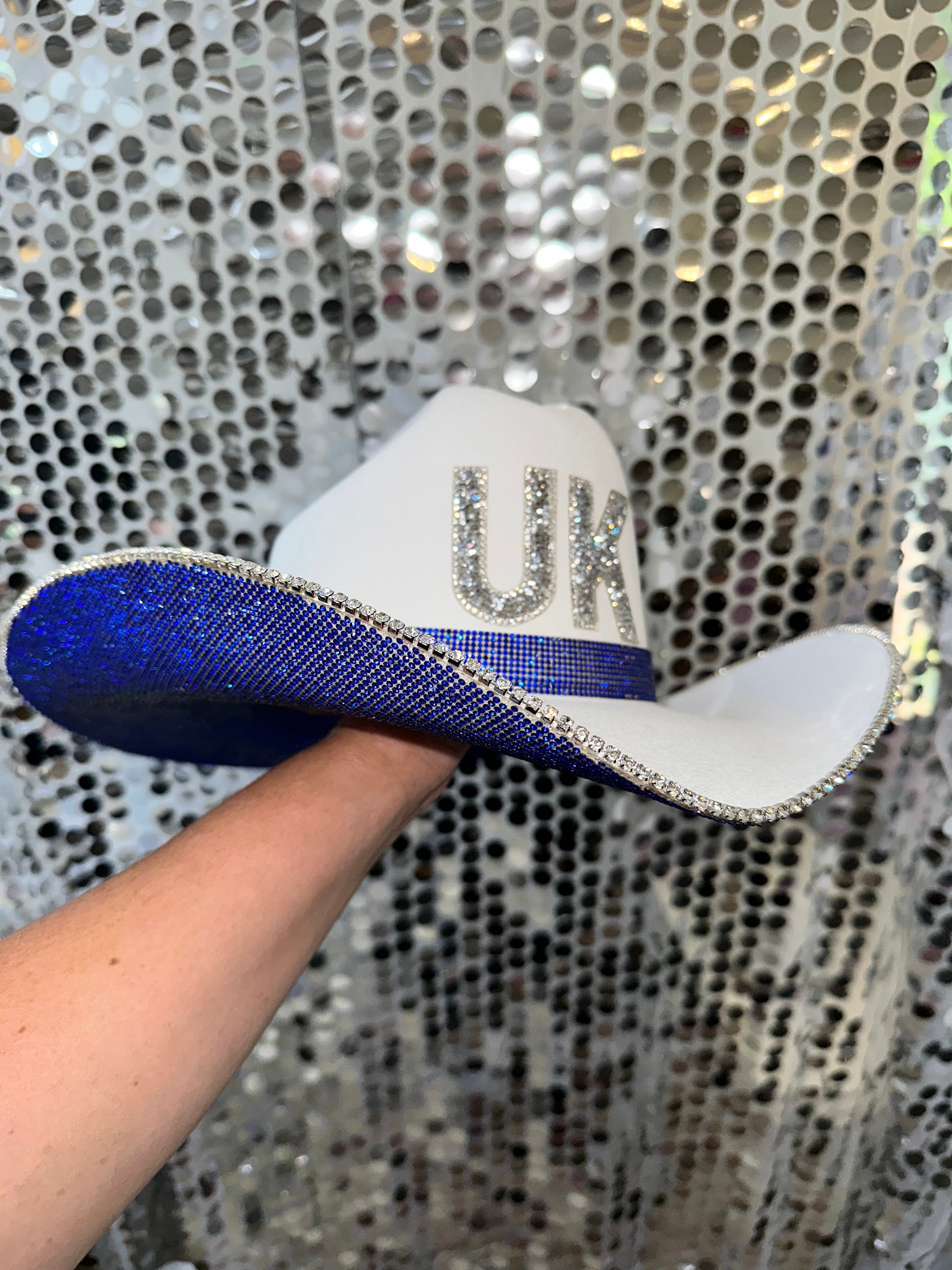 University of Kentucky Wildcats Cowboy Hat Rhinestone crystals custom bling