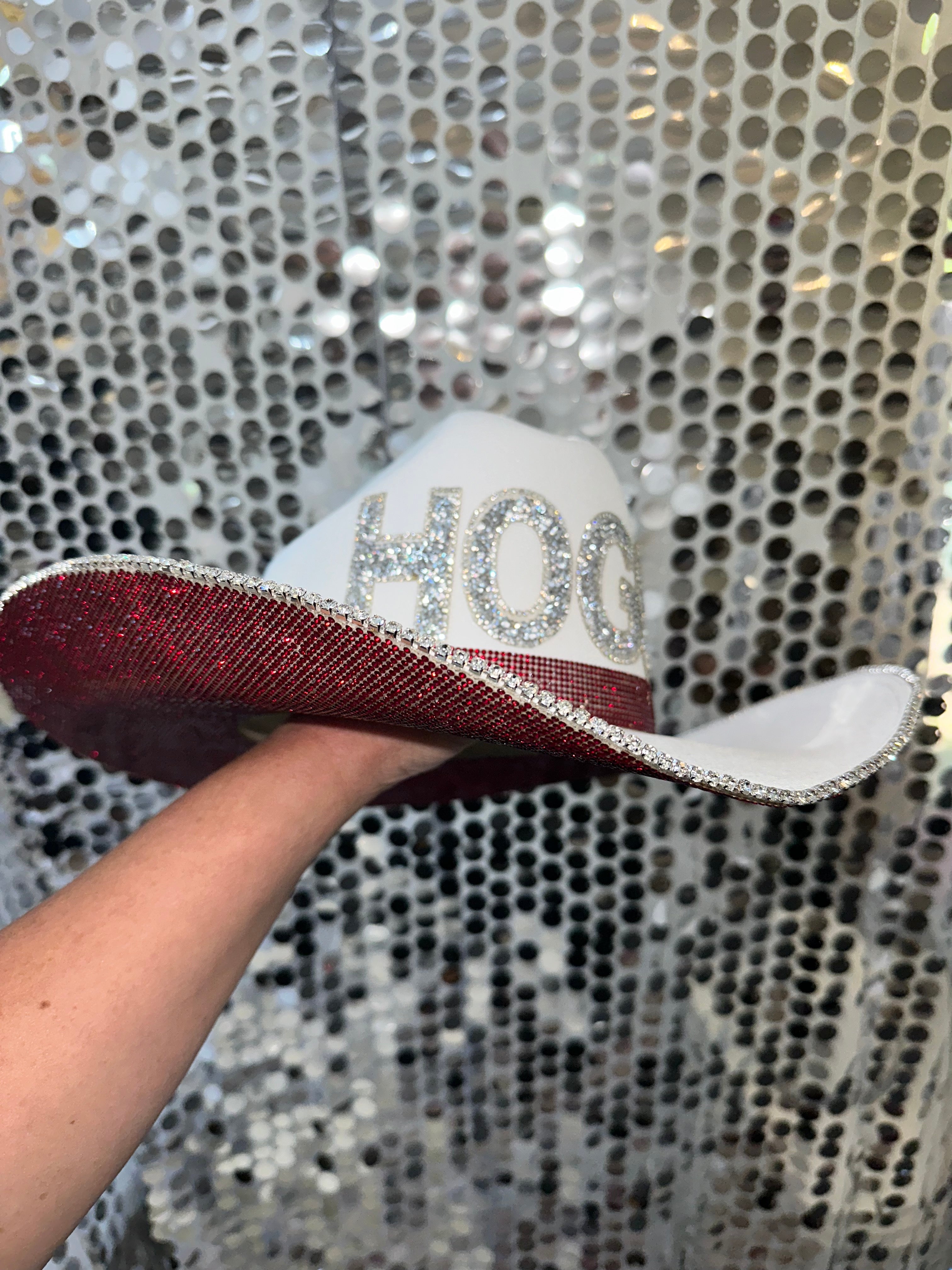 University of Arkansas Razorbacks Hogs Rhinestone Cowboy Hat Bling crystals