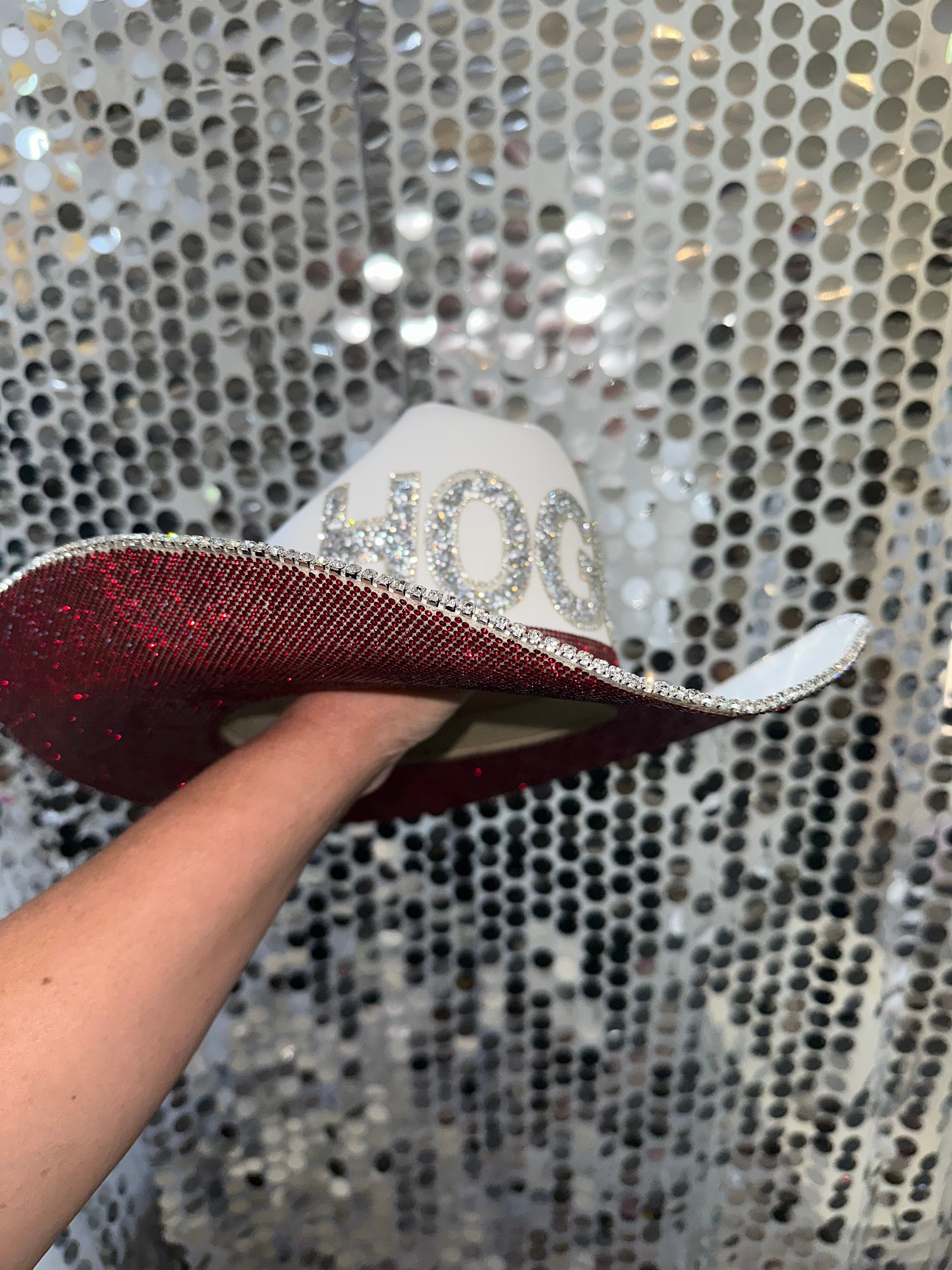 University of Arkansas Razorbacks Hogs Rhinestone Cowboy Hat Bling crystals
