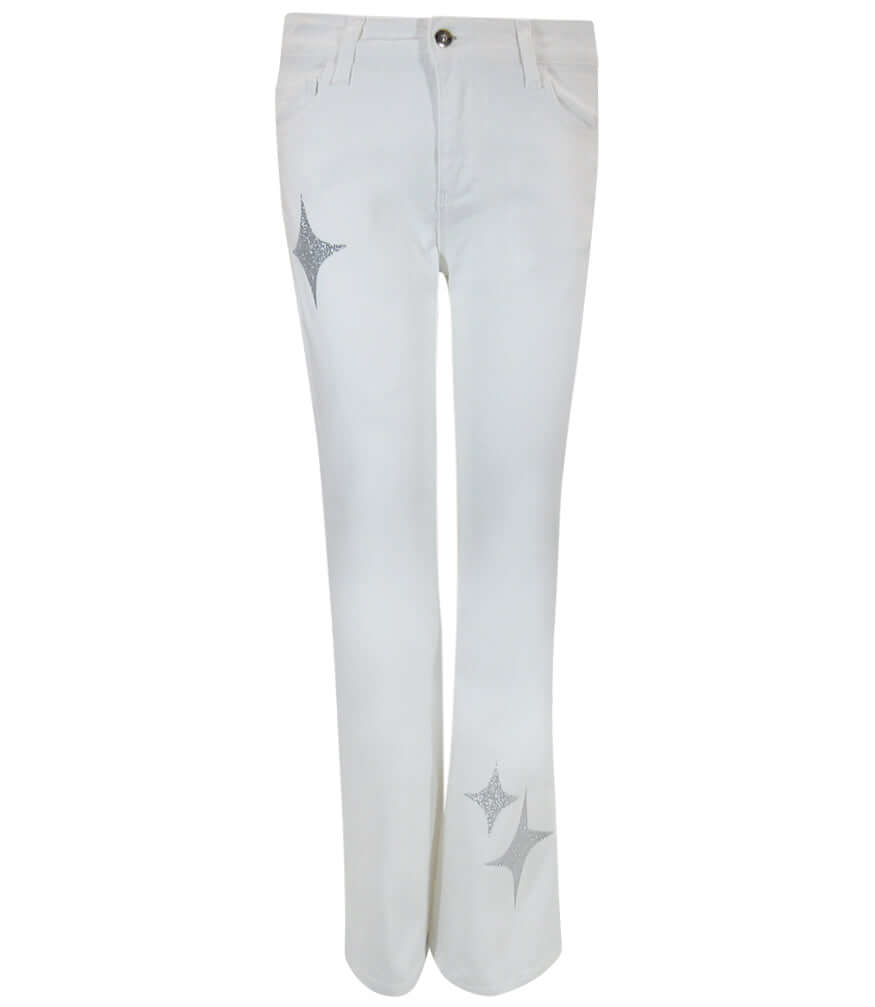 Designing Hollywood  X Madison Maison™ Denim with Silver Glitter Star white