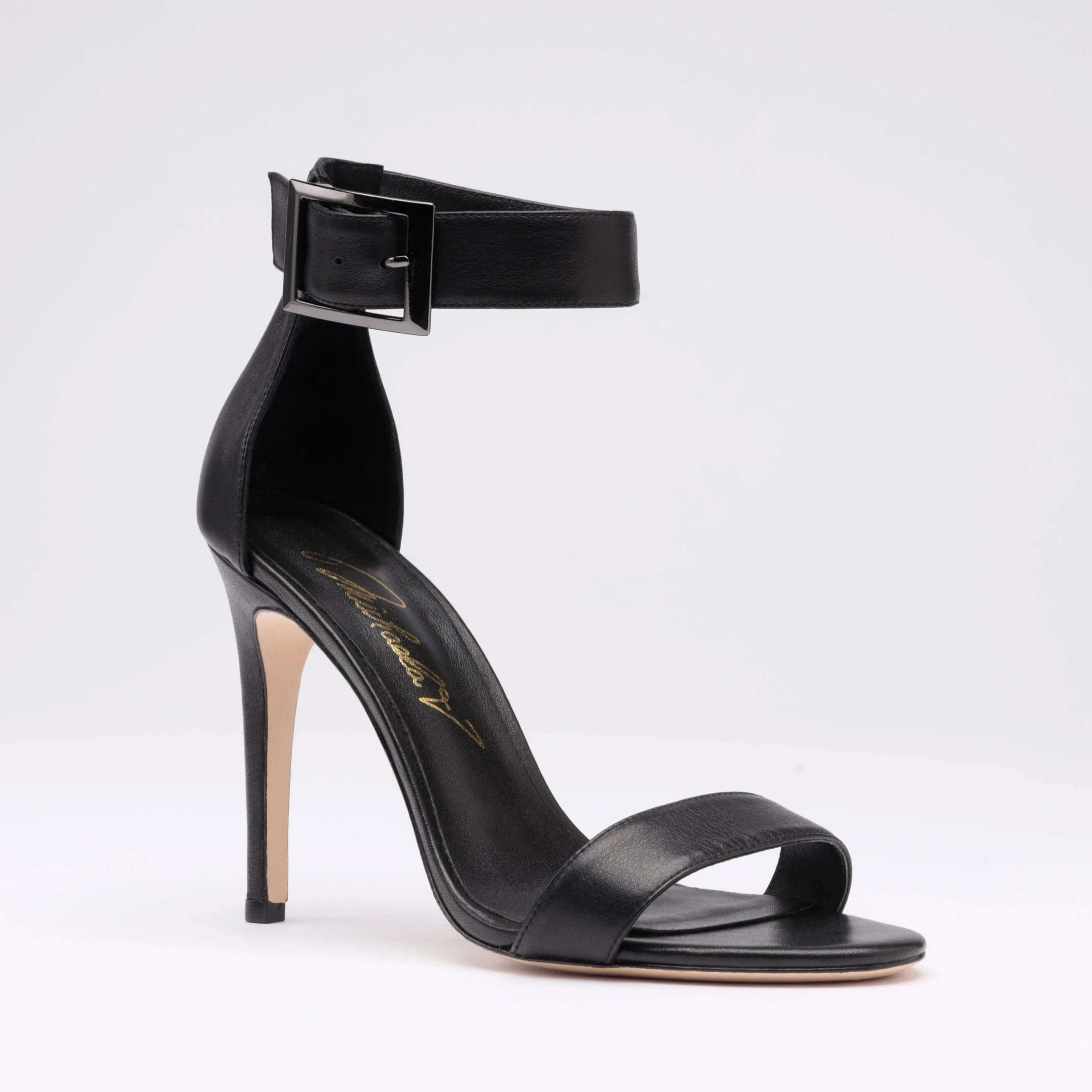 Michaela V Chapman Heels • Black high ankle wrap strap