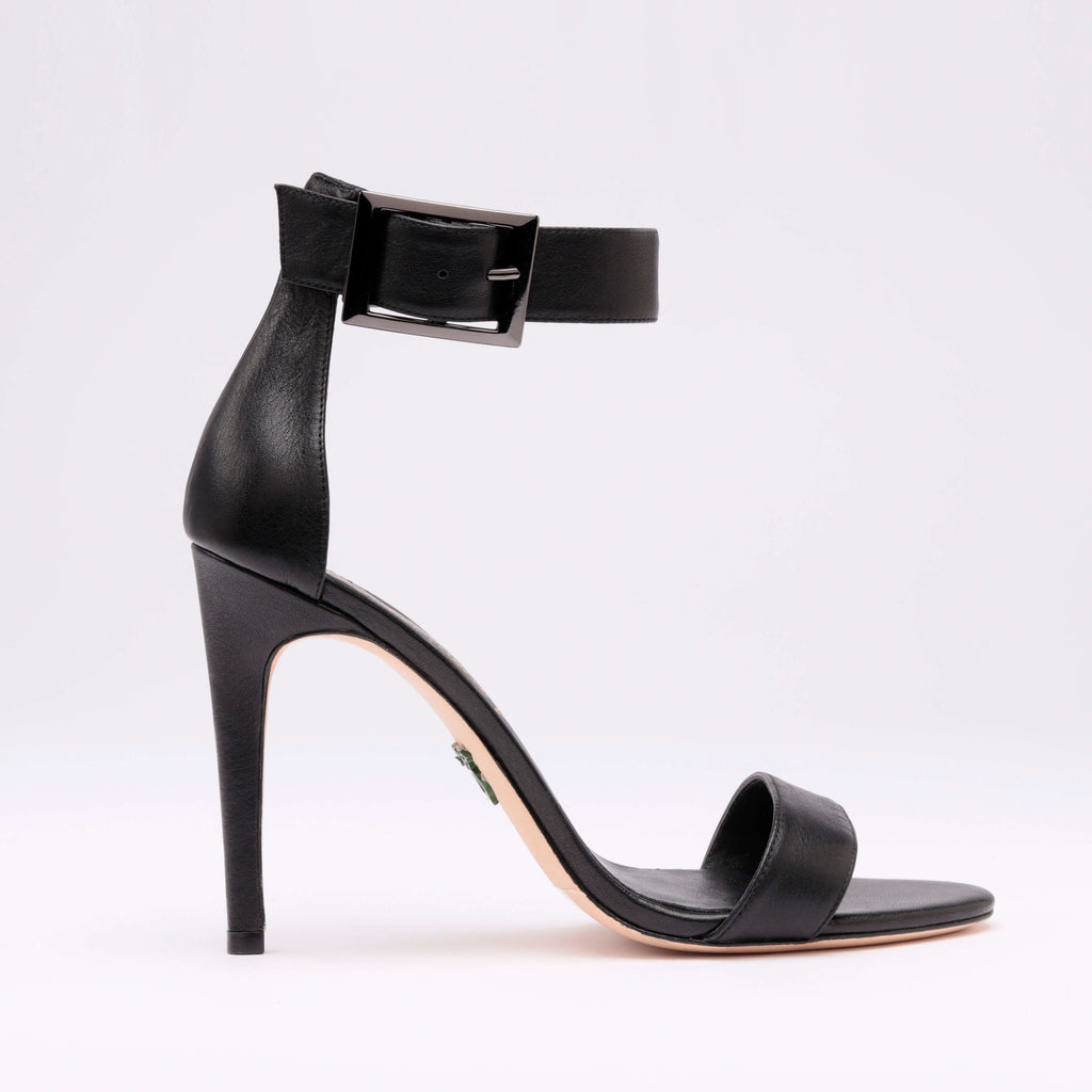 Michaela V Chapman Heels • Black high ankle wrap strap