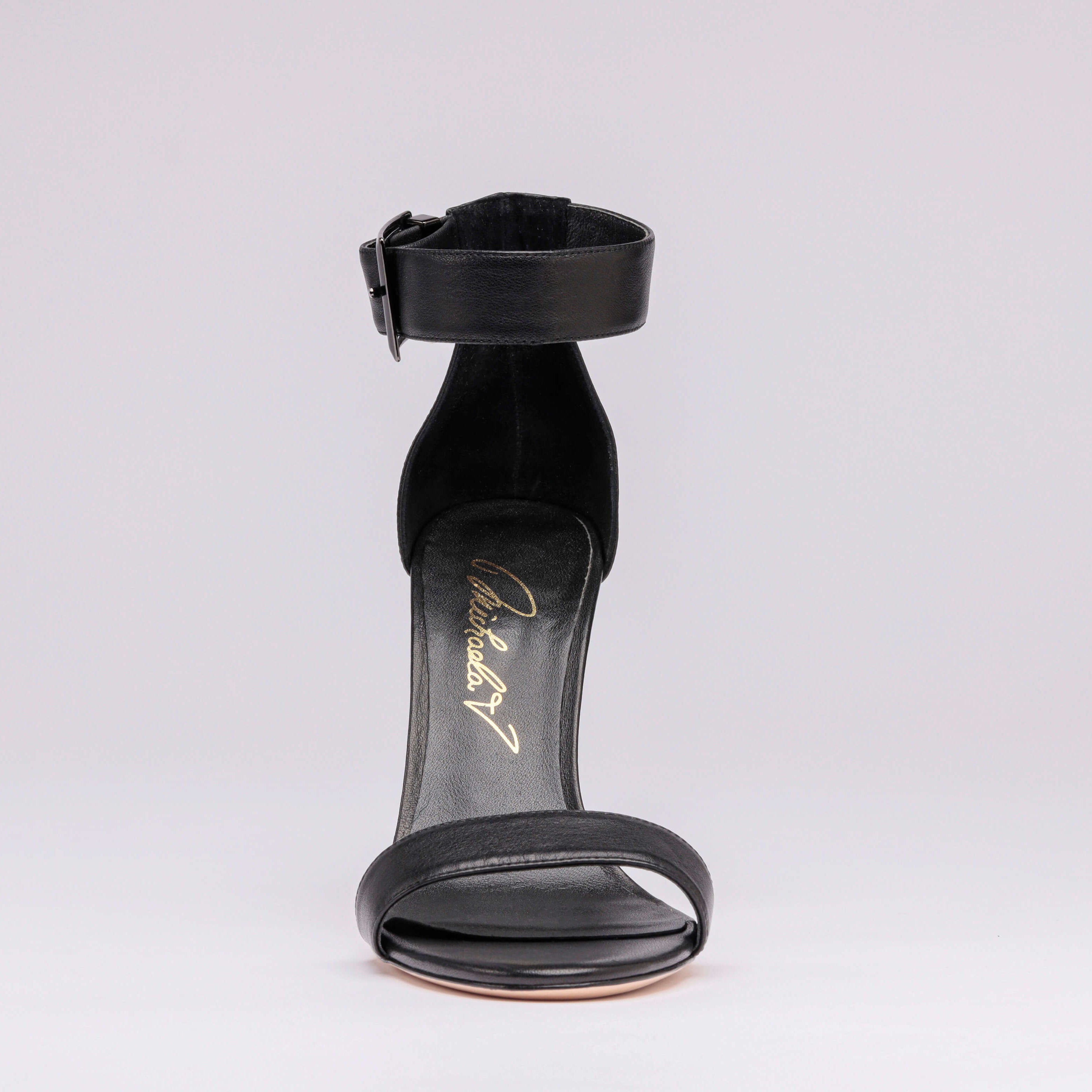 Michaela V Chapman Heels • Black high ankle wrap strap