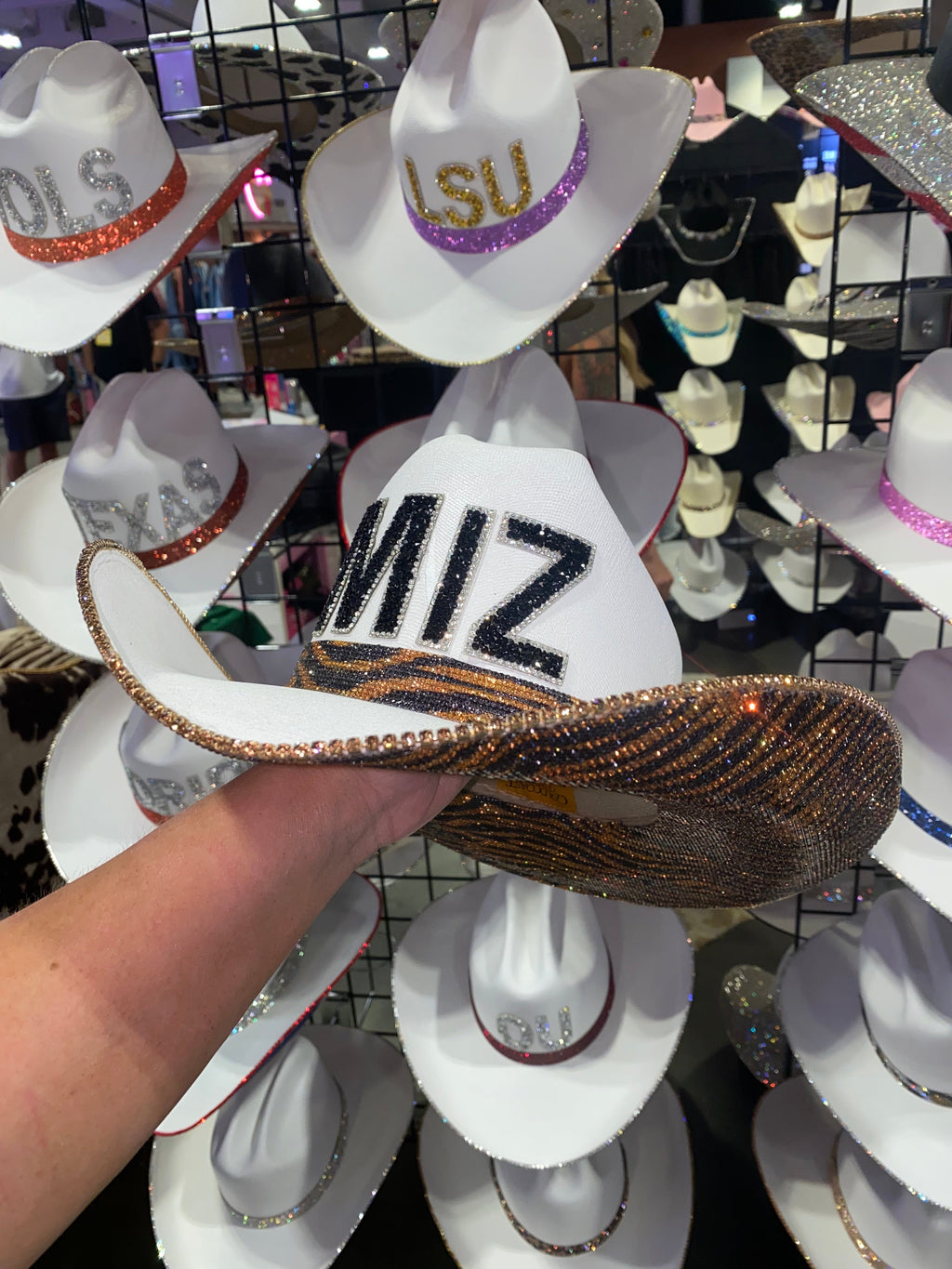 Mizzou Tigers Cowboy Hat Missouri Rhinestone Crystals Bling Custom