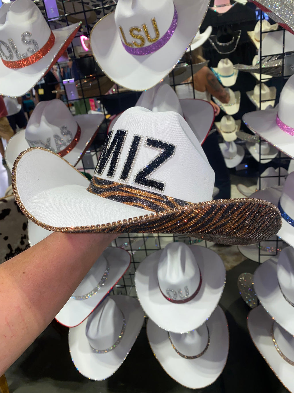 Mizzou Tigers Cowboy Hat Missouri Rhinestone Crystals Bling Custom