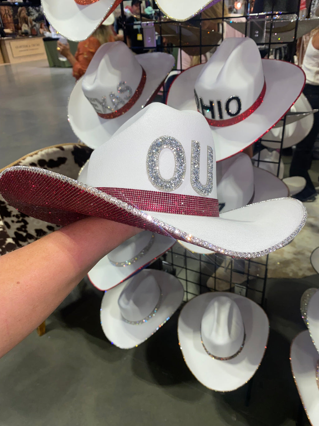University of Oklahoma Cowboy Hat Sooners Rhinestone Bling OU