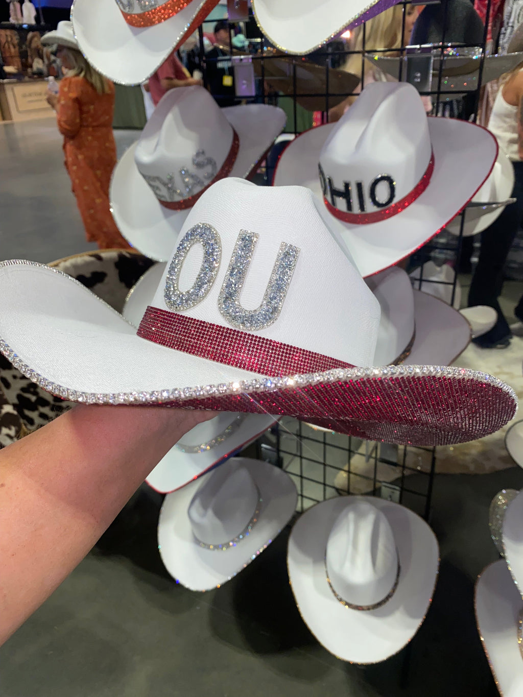 University of Oklahoma Cowboy Hat Sooners Rhinestone Bling OU