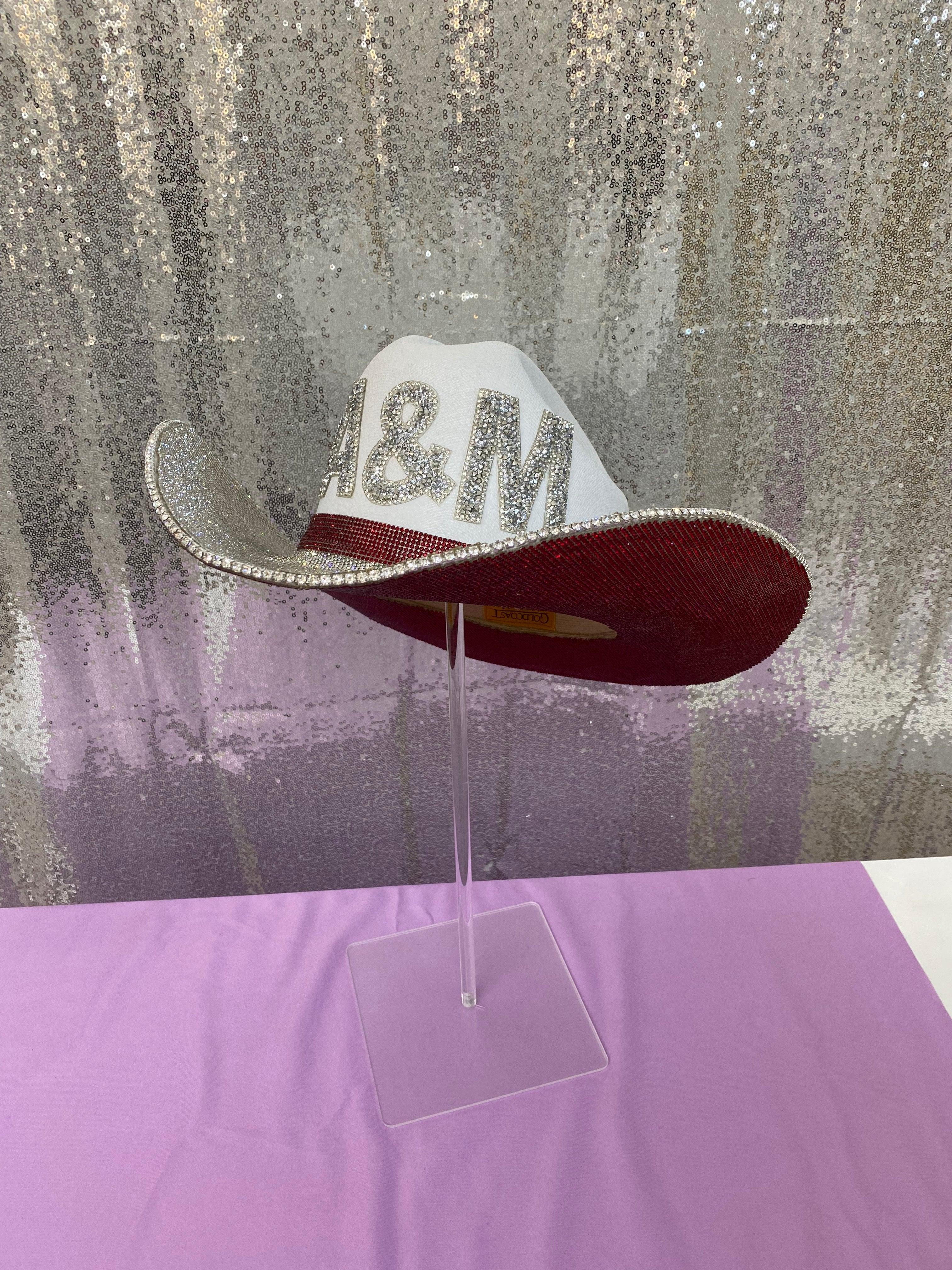Texas A&M Aggies Cowboy Hat Rhinestone Crystals Bling Custom