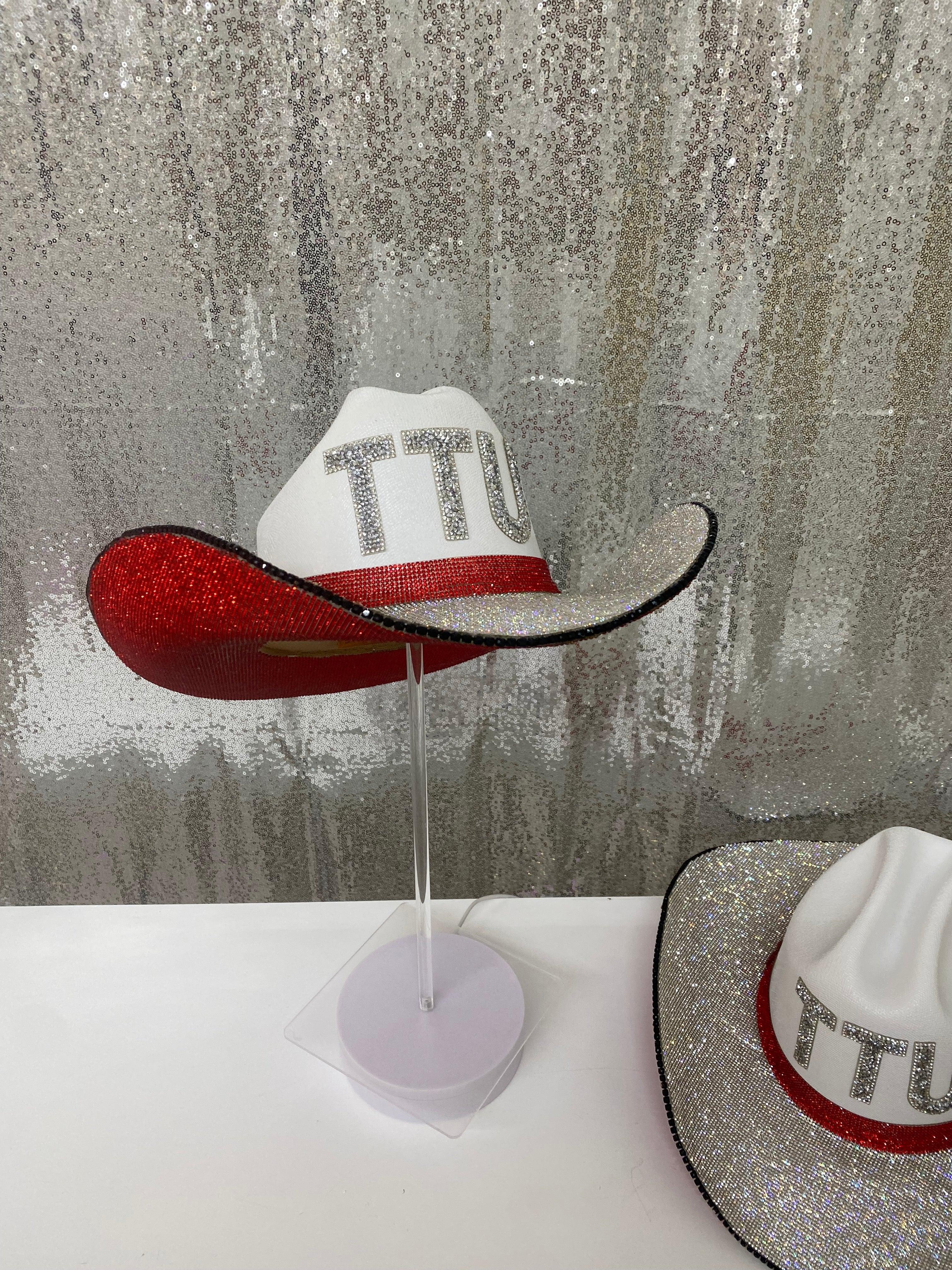 TTU Texas Tech Red Raiders Cowboy Hat Rhinestone Crystals Bling