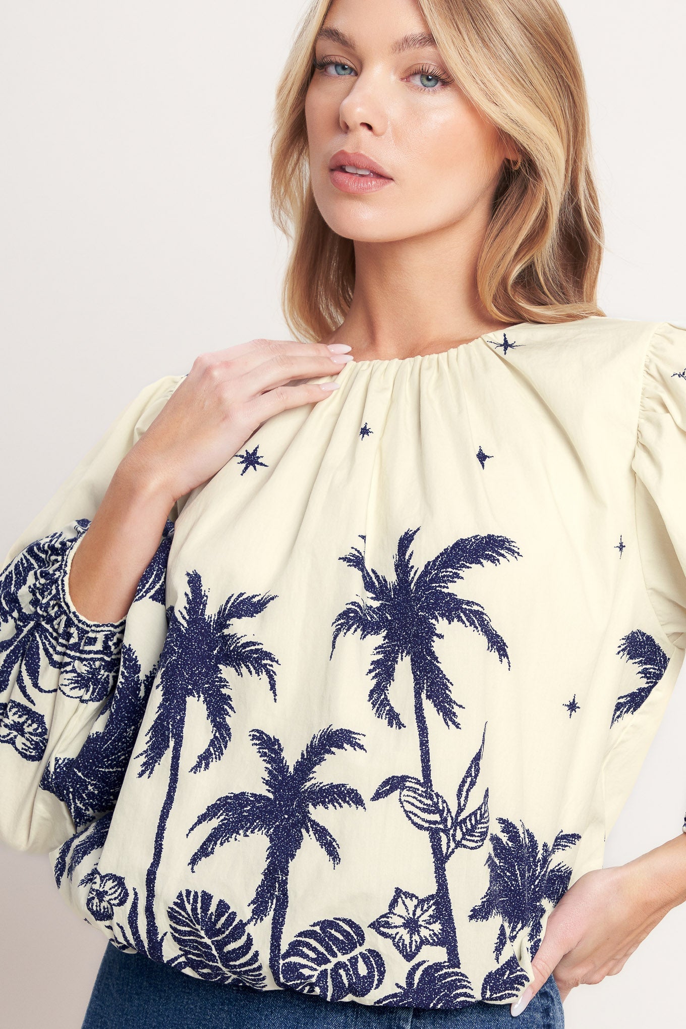 BOHO CONSTELLATION  WOVEN TOP Tropical Beach Resort Shirt Cruise