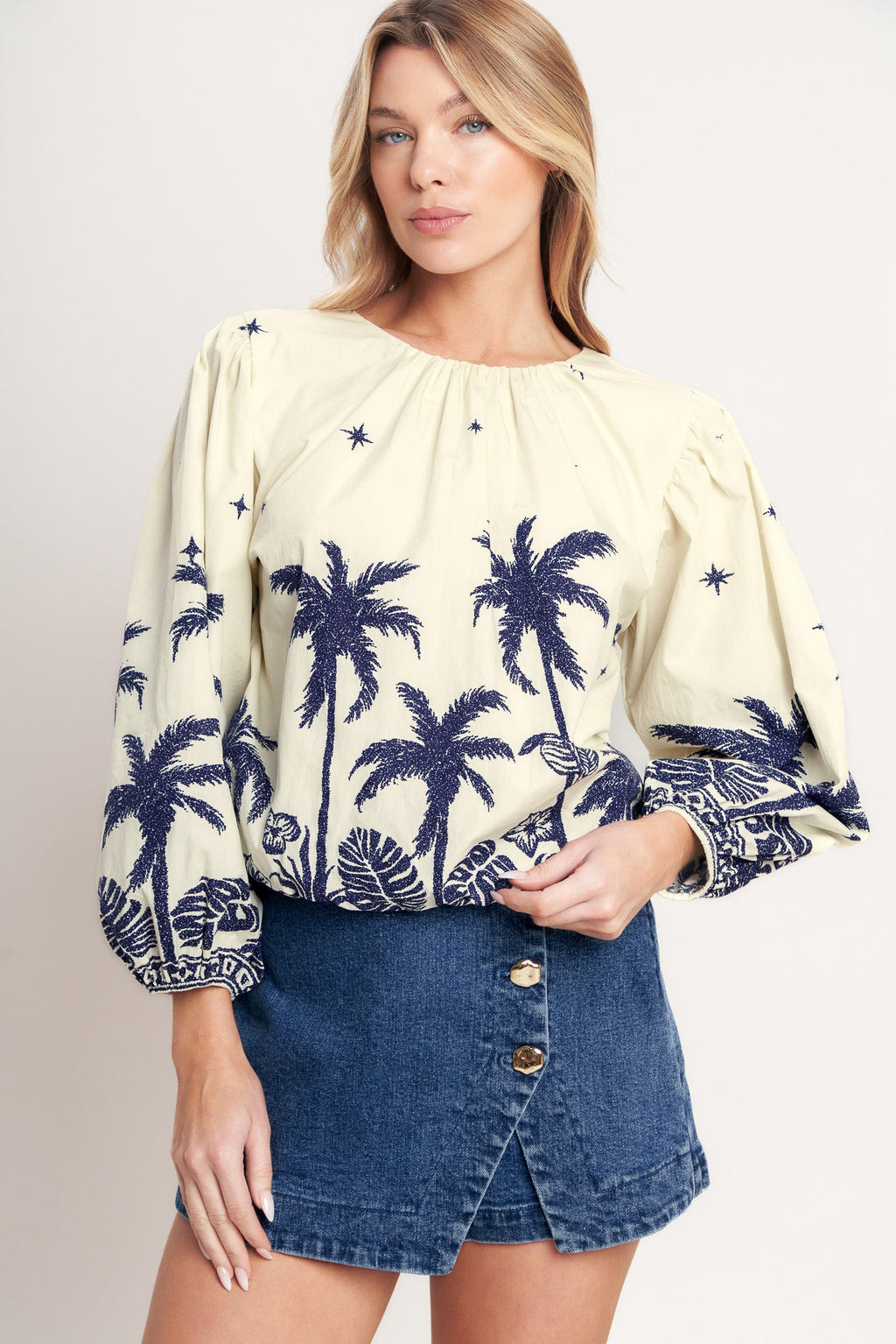 BOHO CONSTELLATION  WOVEN TOP Tropical Beach Resort Shirt Cruise