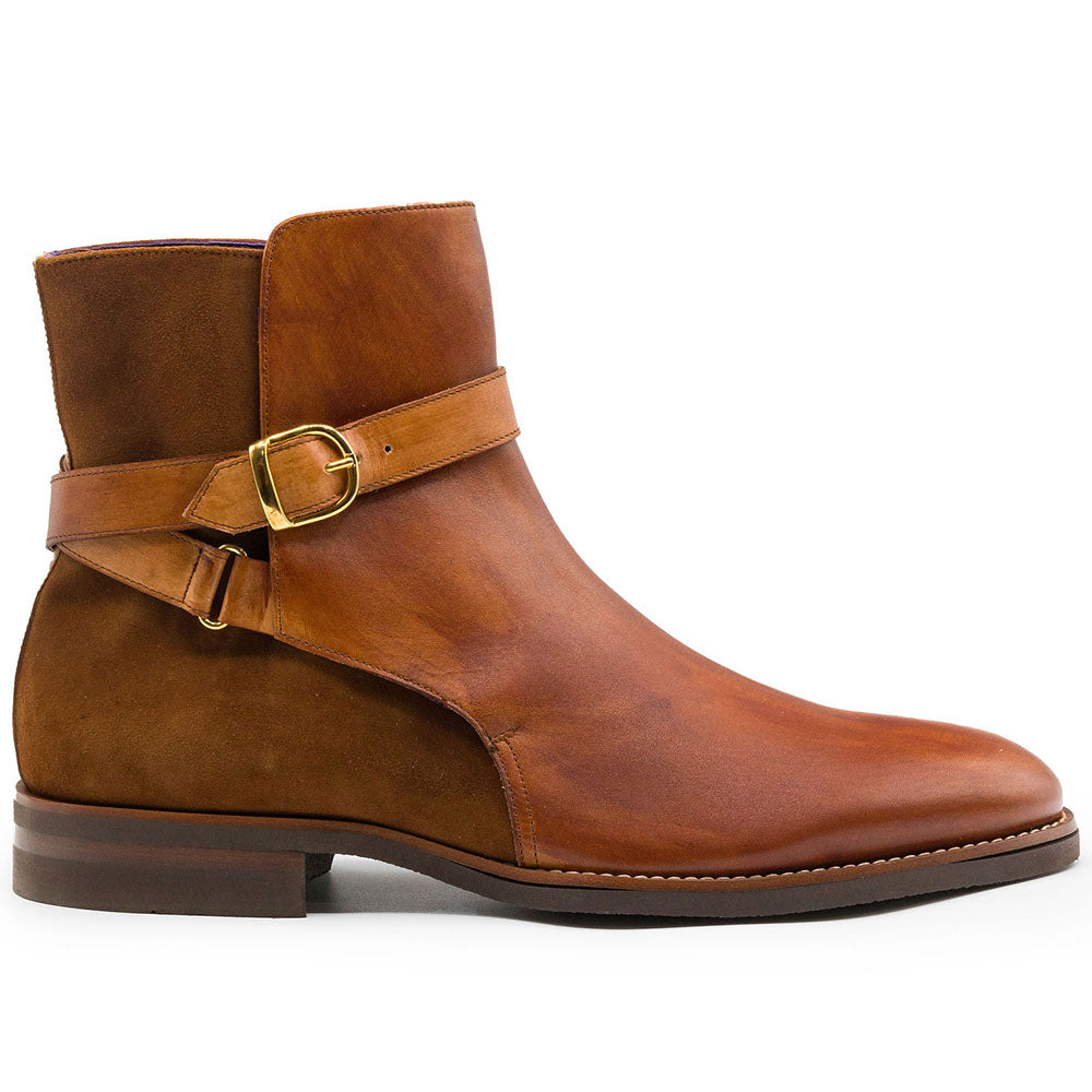 45-600-CGN Jodphur Italian Calfskin Chelsea Boot Cognac men's Zelli Italy brown