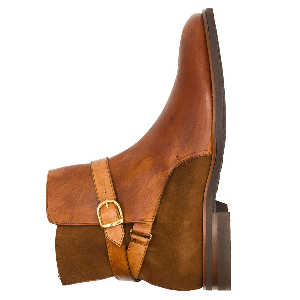 45-600-CGN Jodphur Italian Calfskin Chelsea Boot Cognac men's Zelli Italy brown