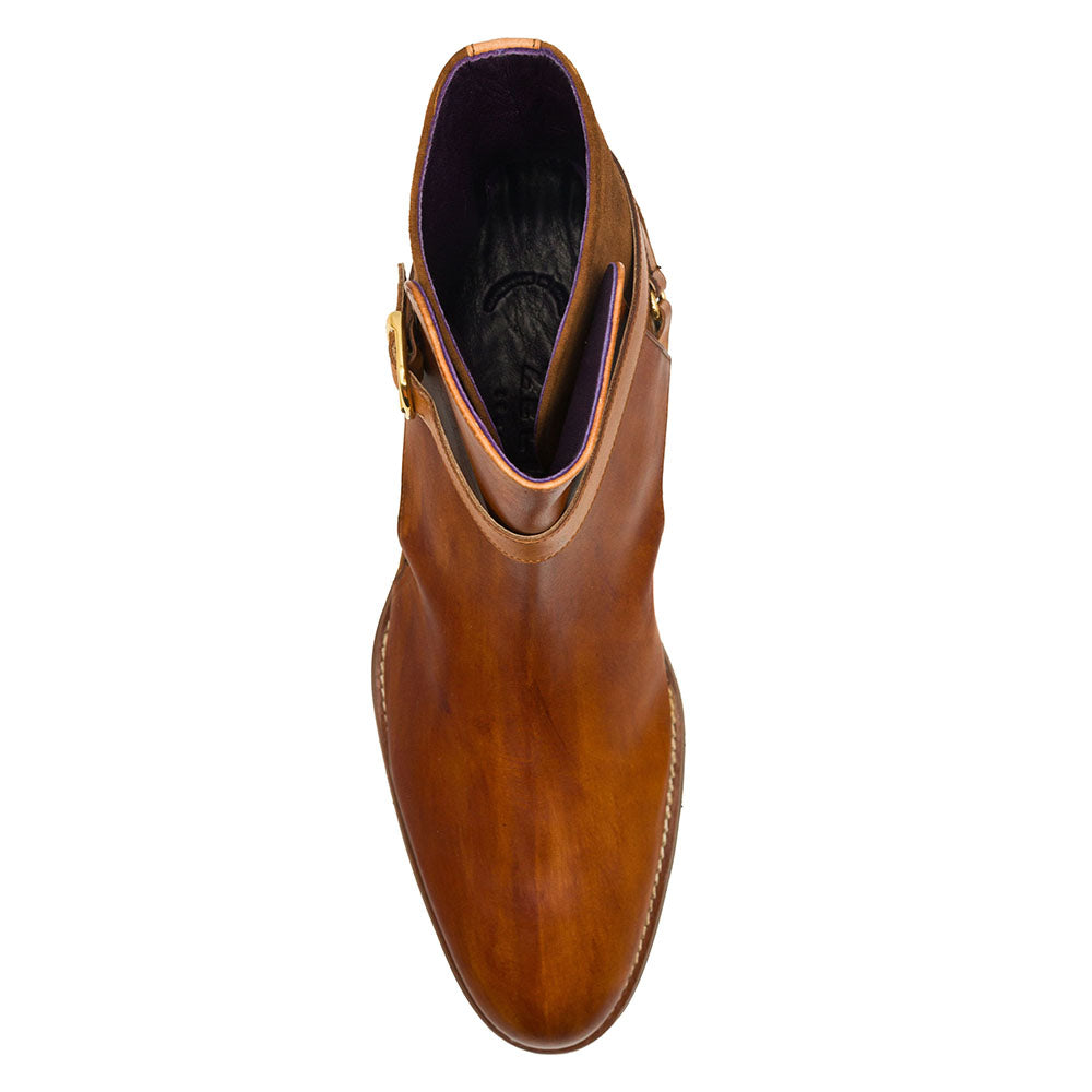 45-600-CGN Jodphur Italian Calfskin Chelsea Boot Cognac men's Zelli Italy brown