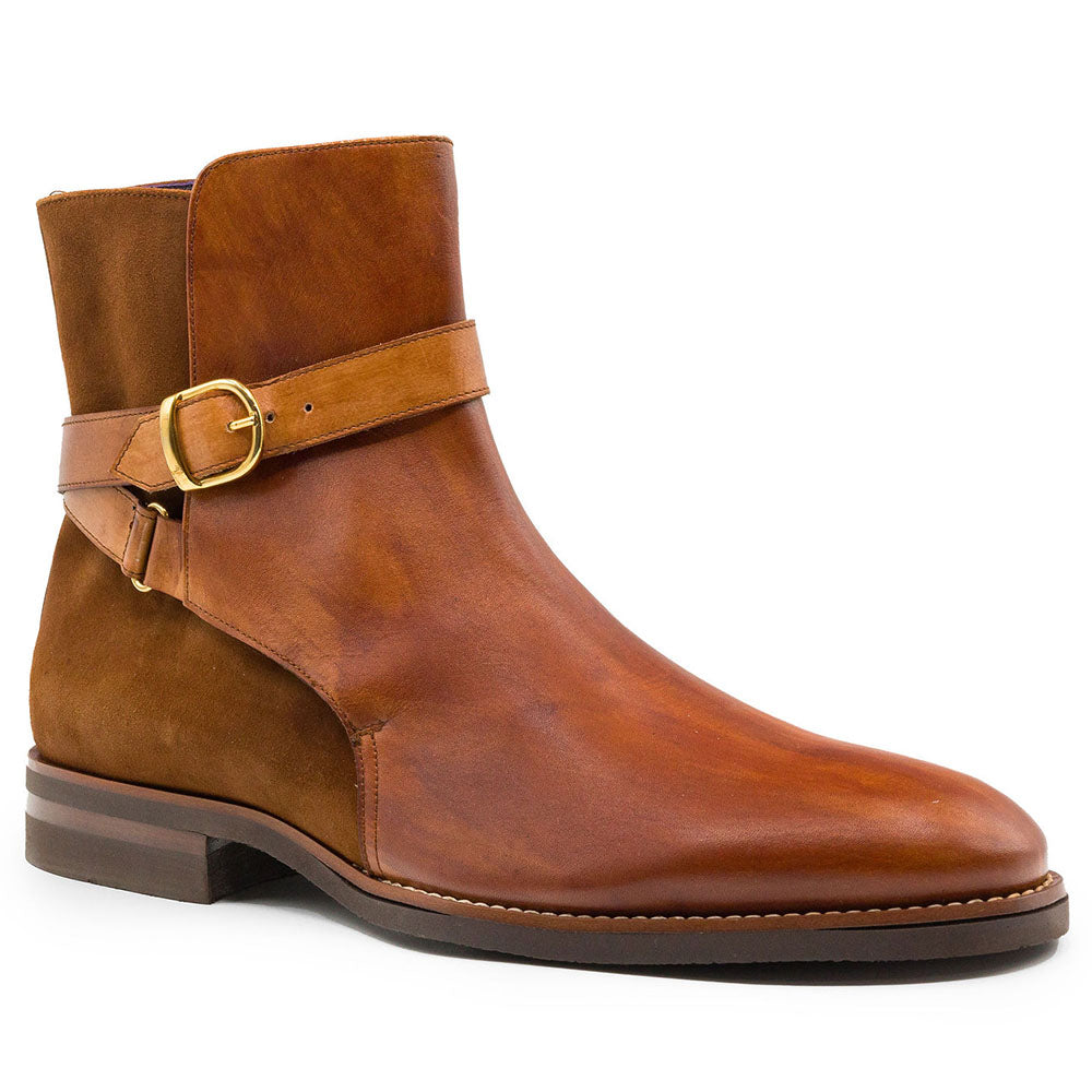 45-600-CGN Jodphur Italian Calfskin Chelsea Boot Cognac men's Zelli Italy brown