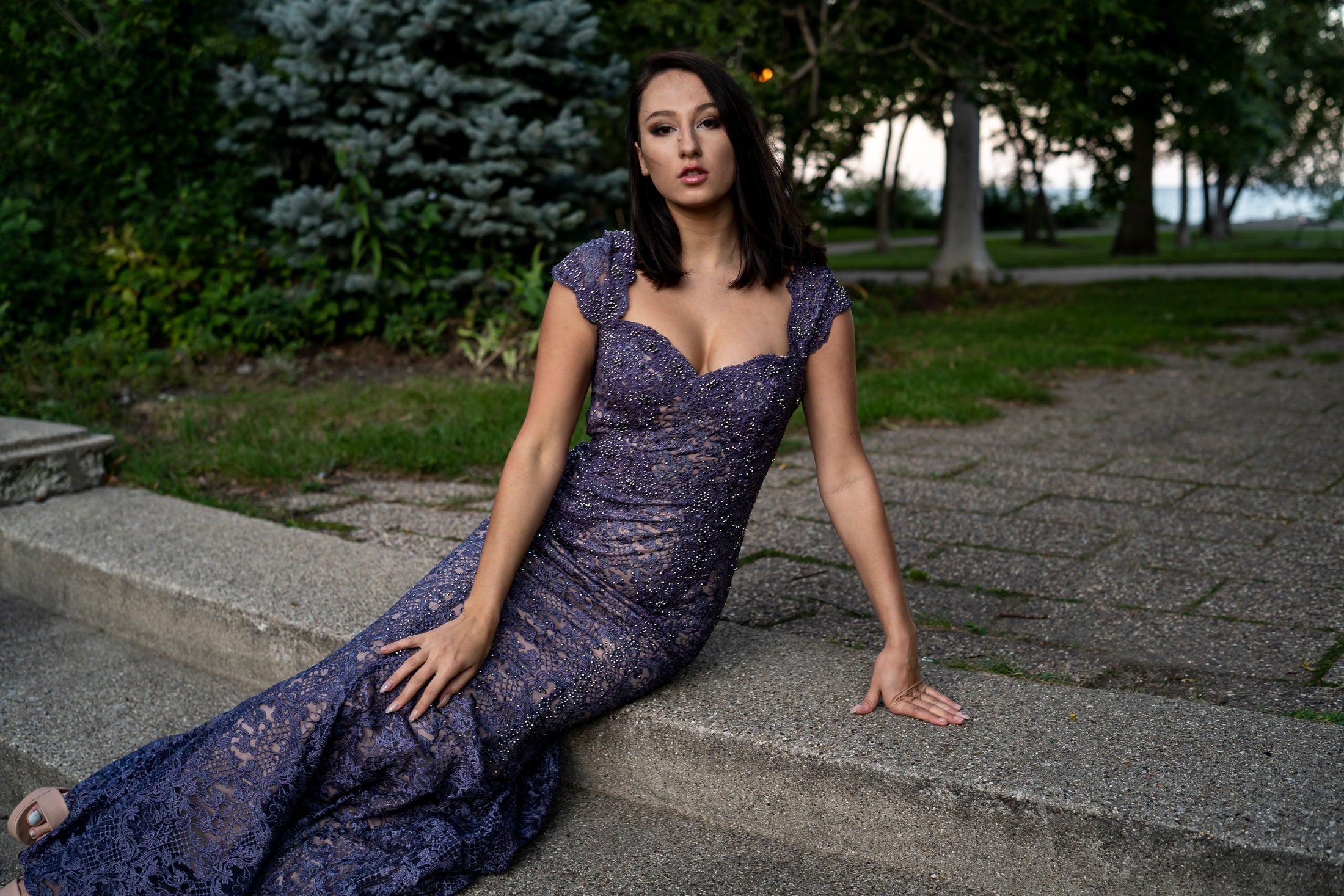 Lara 33491 - Fitted Lace Mermaid Gown OUTLET MOB dress long formal MOG New York